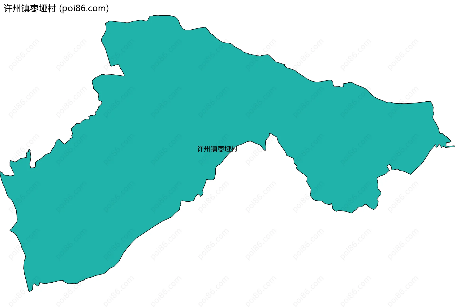 许州镇枣垭村边界地图