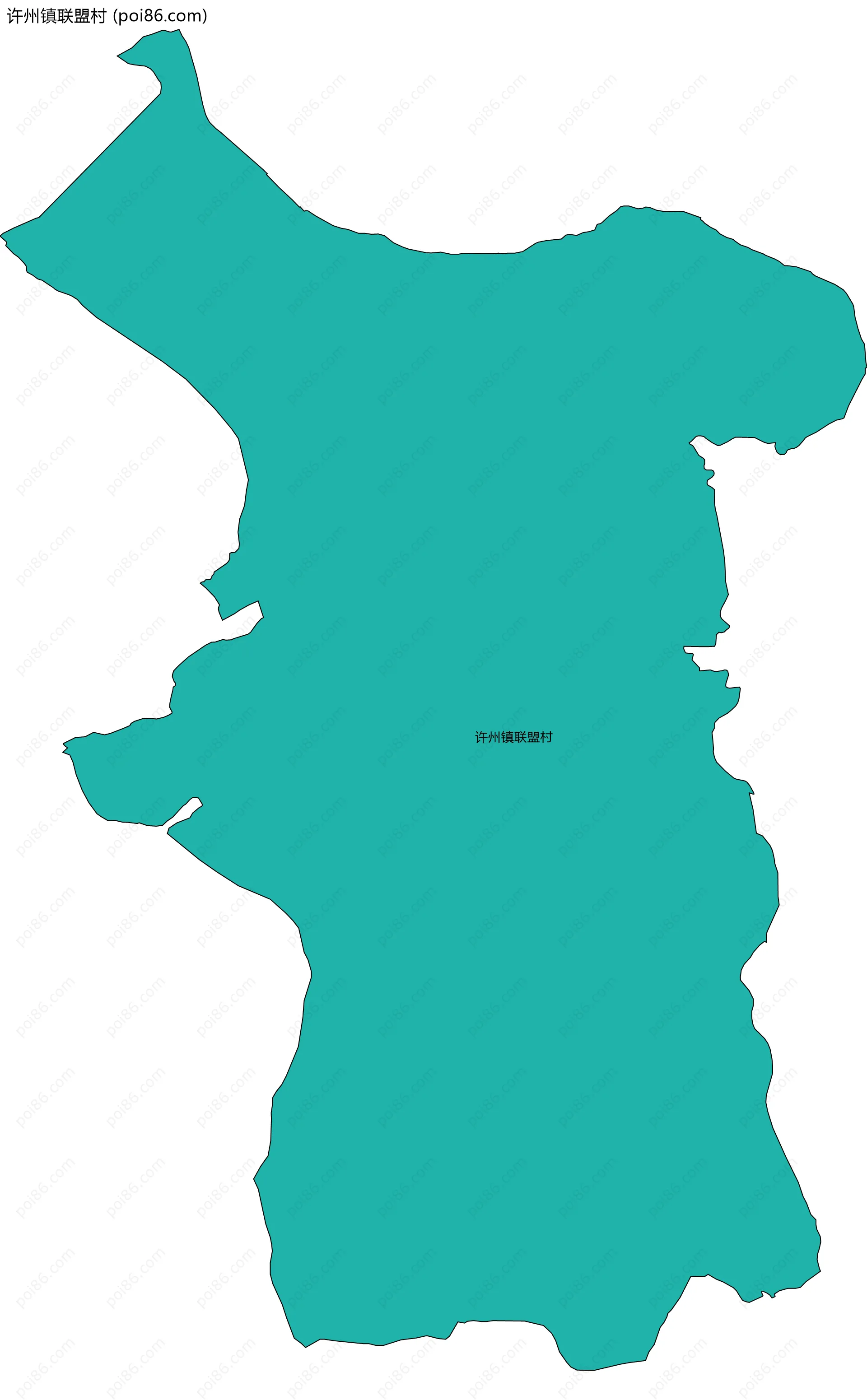 许州镇联盟村边界地图