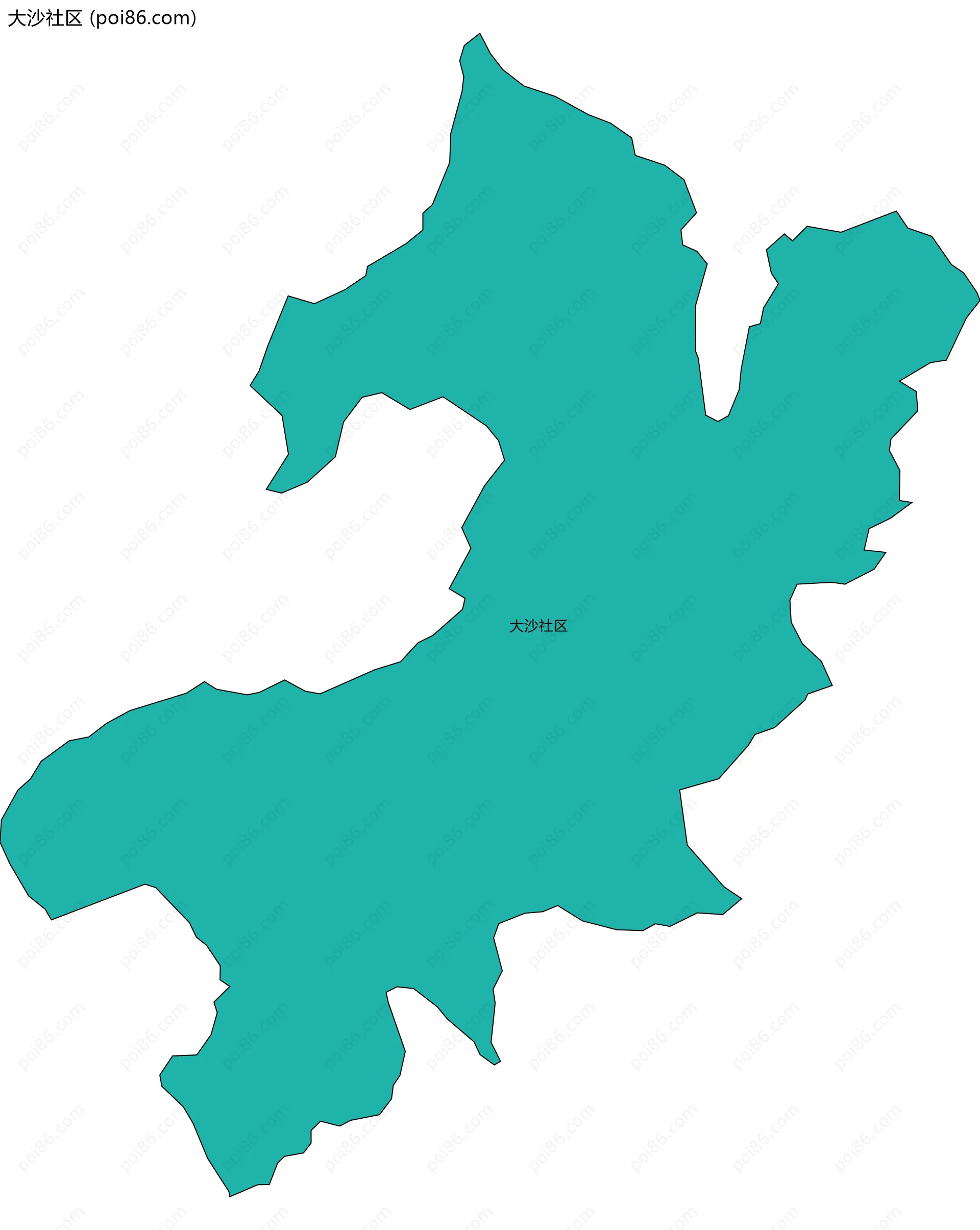 大沙社区边界地图