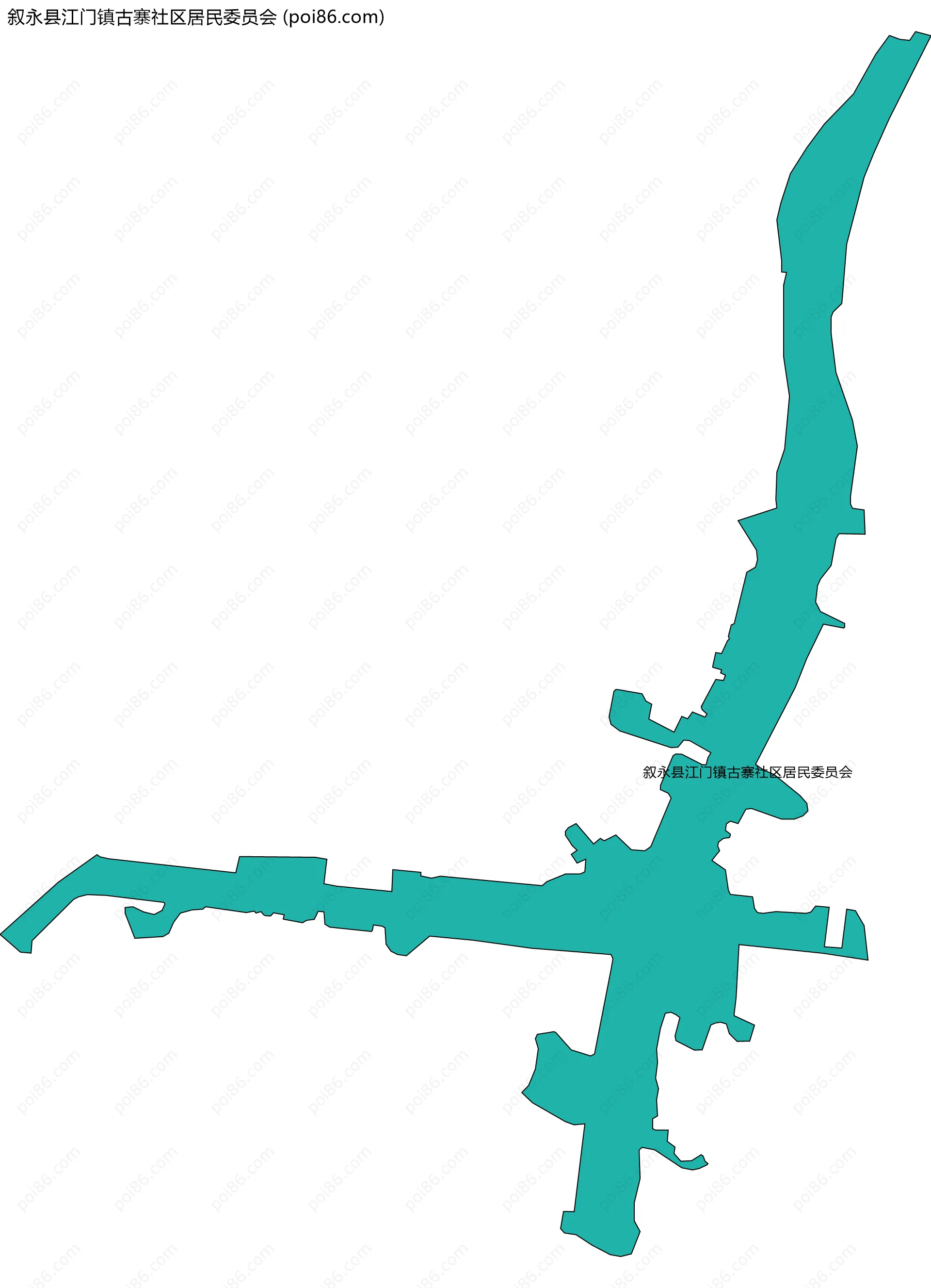 叙永县江门镇古寨社区居民委员会边界地图