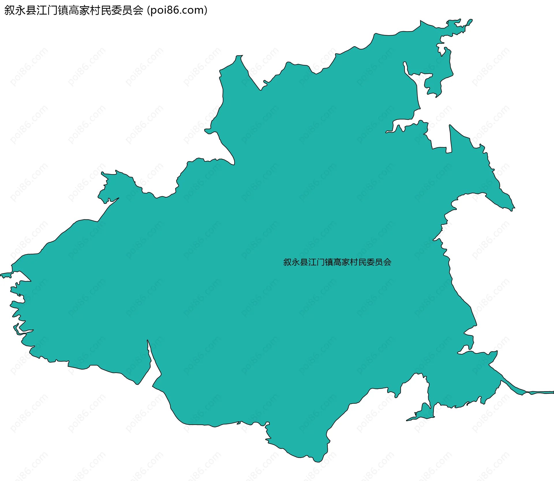 叙永县江门镇高家村民委员会边界地图