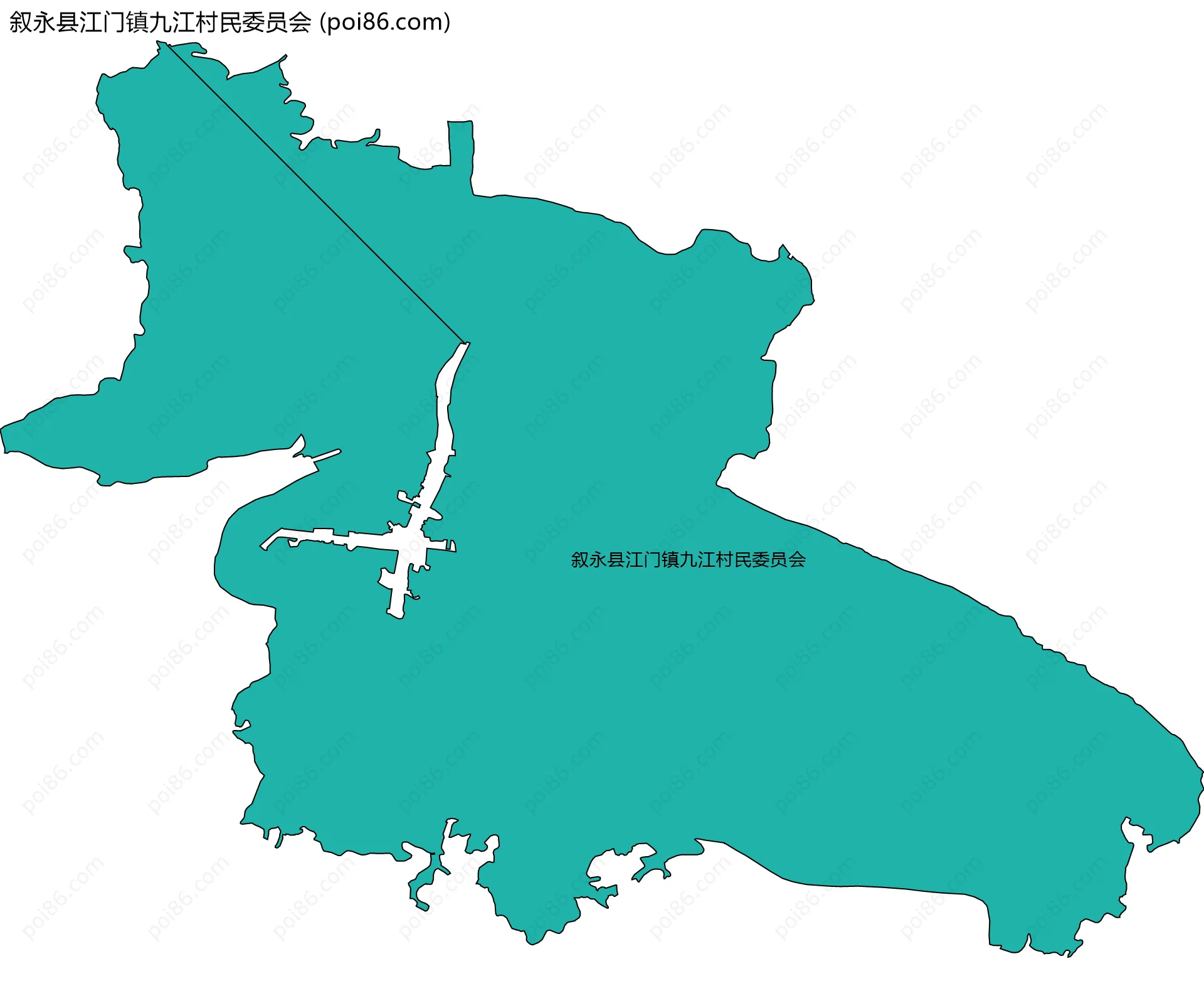 叙永县江门镇九江村民委员会边界地图