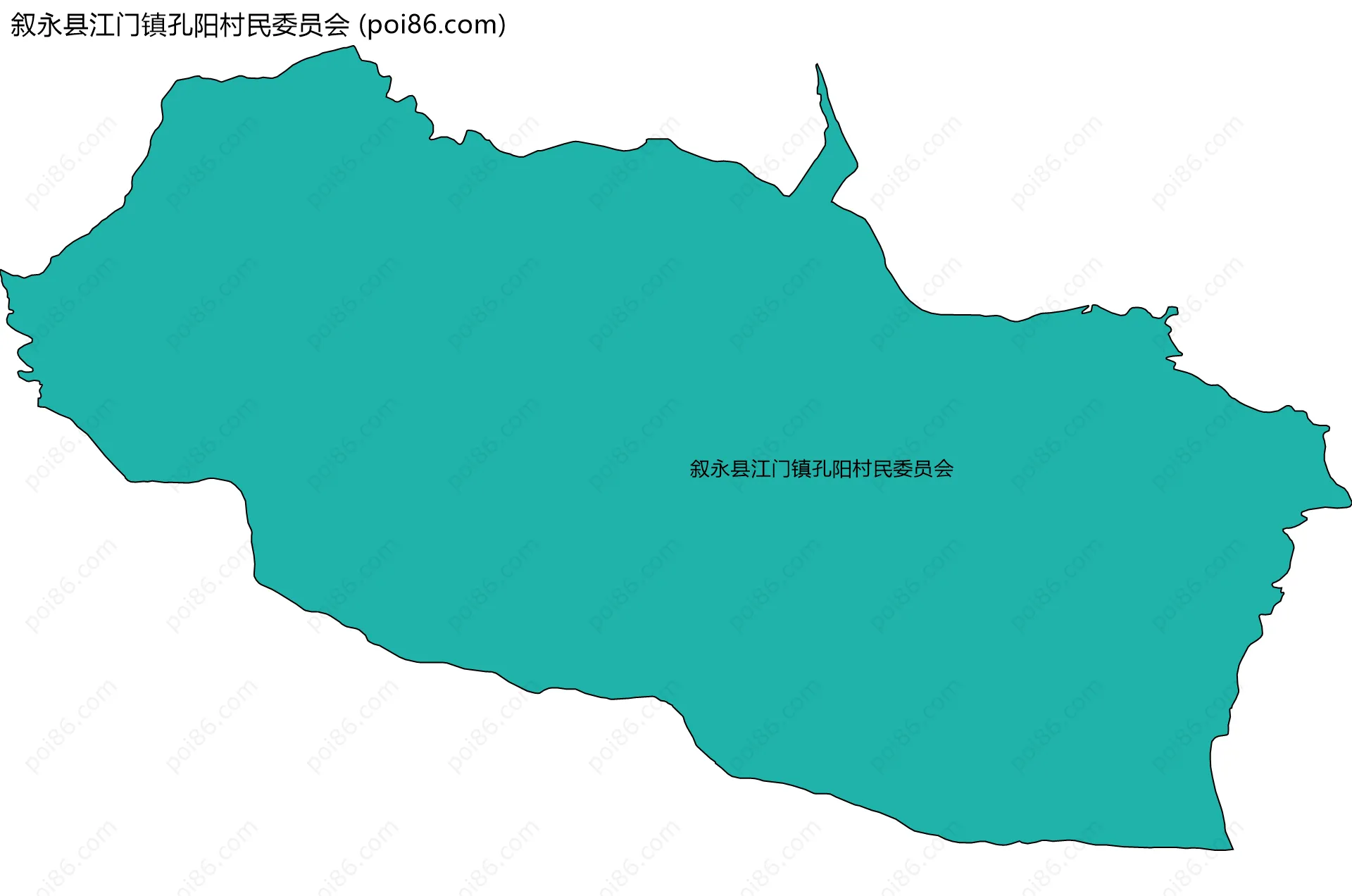 叙永县江门镇孔阳村民委员会边界地图