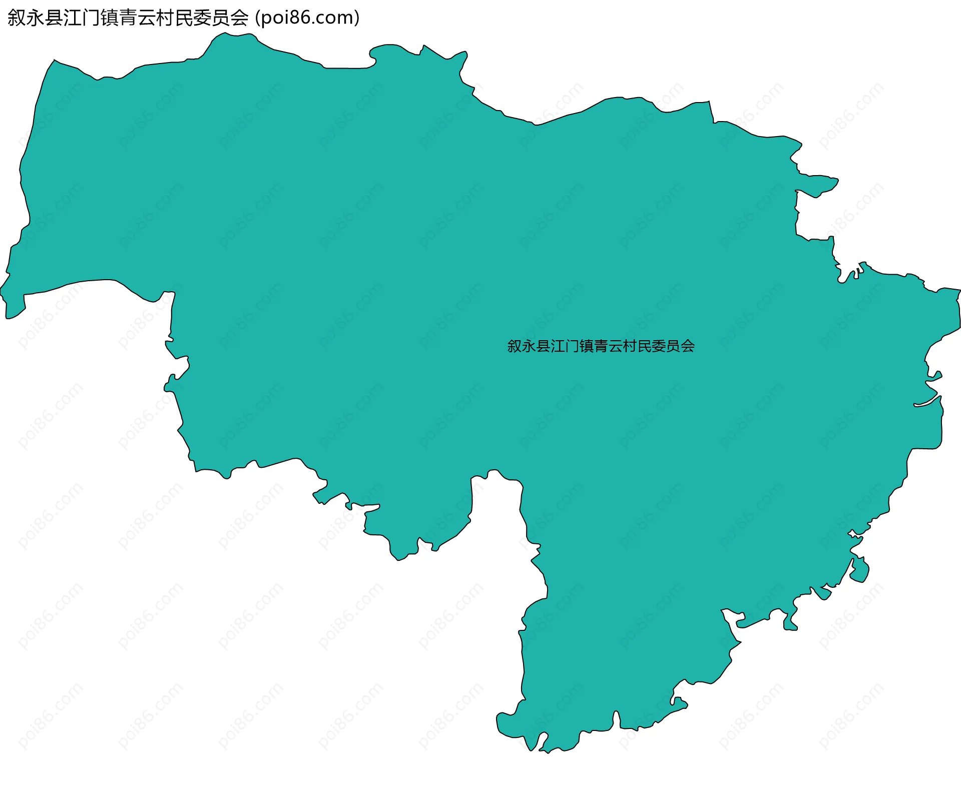 叙永县江门镇青云村民委员会边界地图