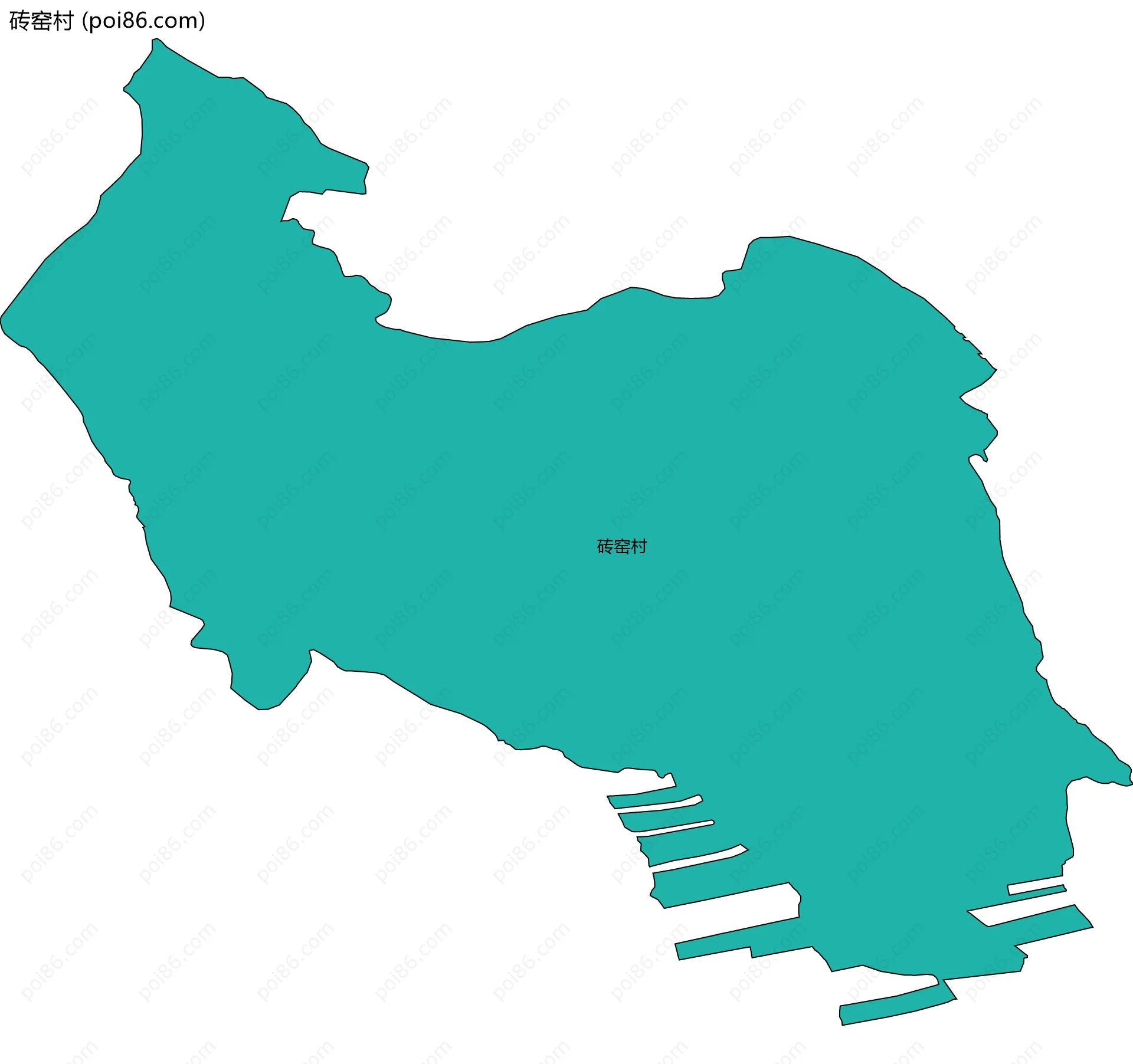 砖窑村边界地图