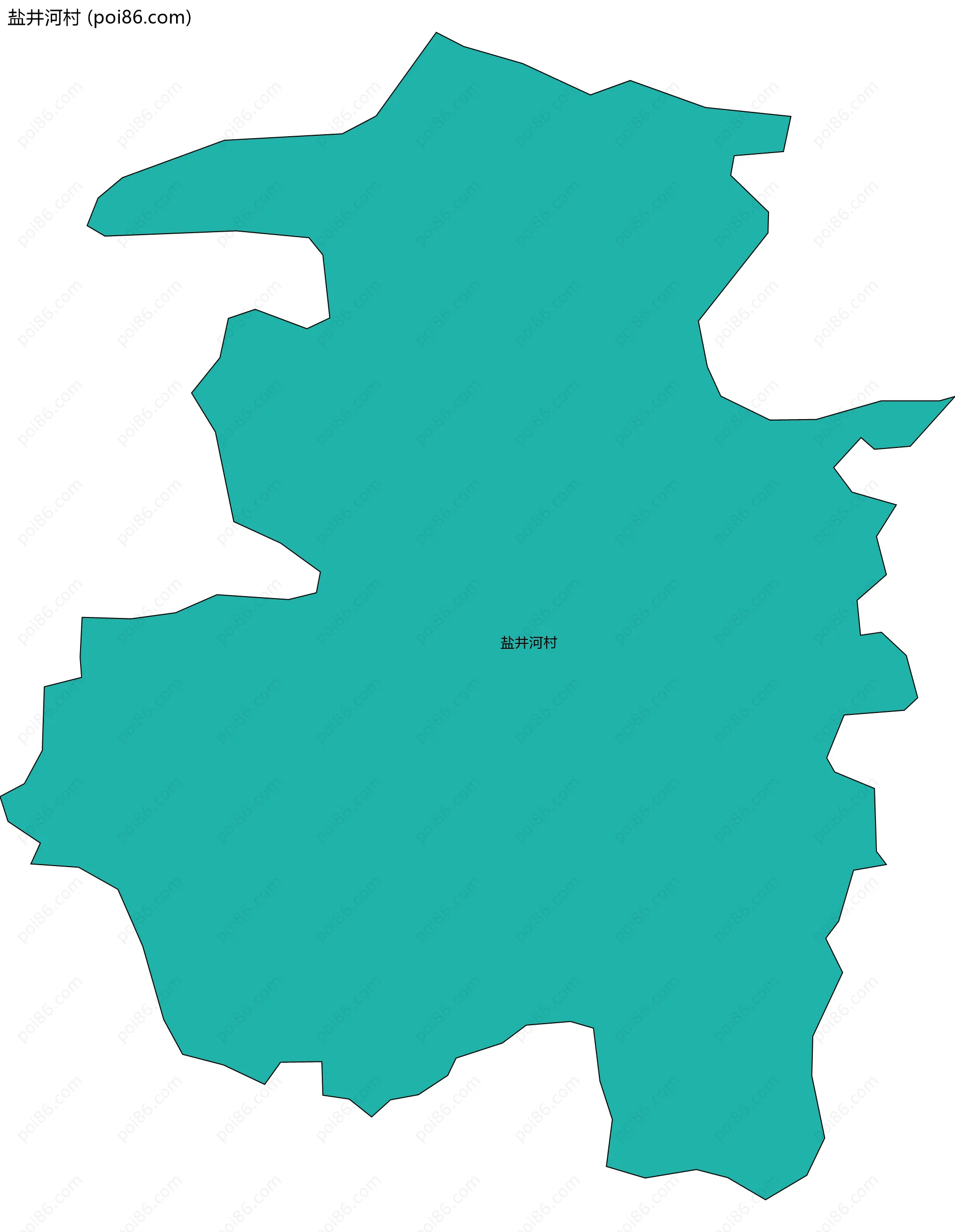 盐井河村边界地图