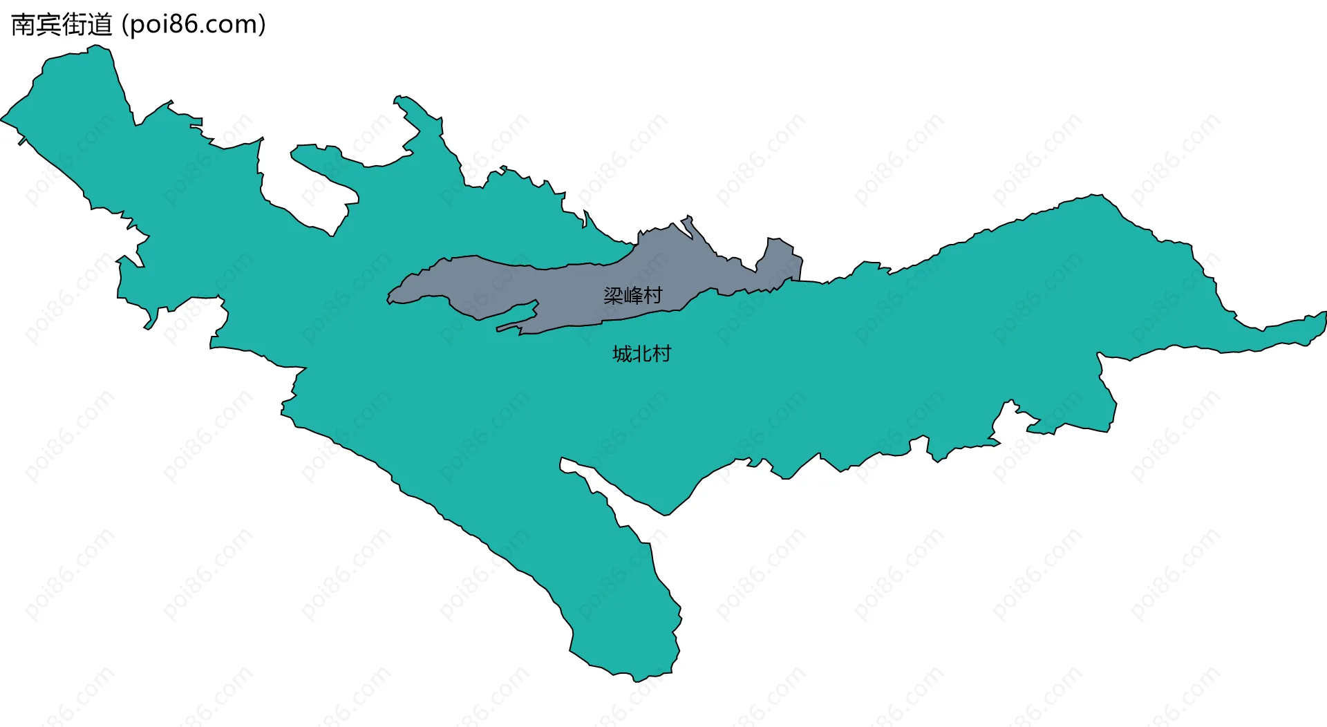 南宾街道边界地图(五级行政区划)