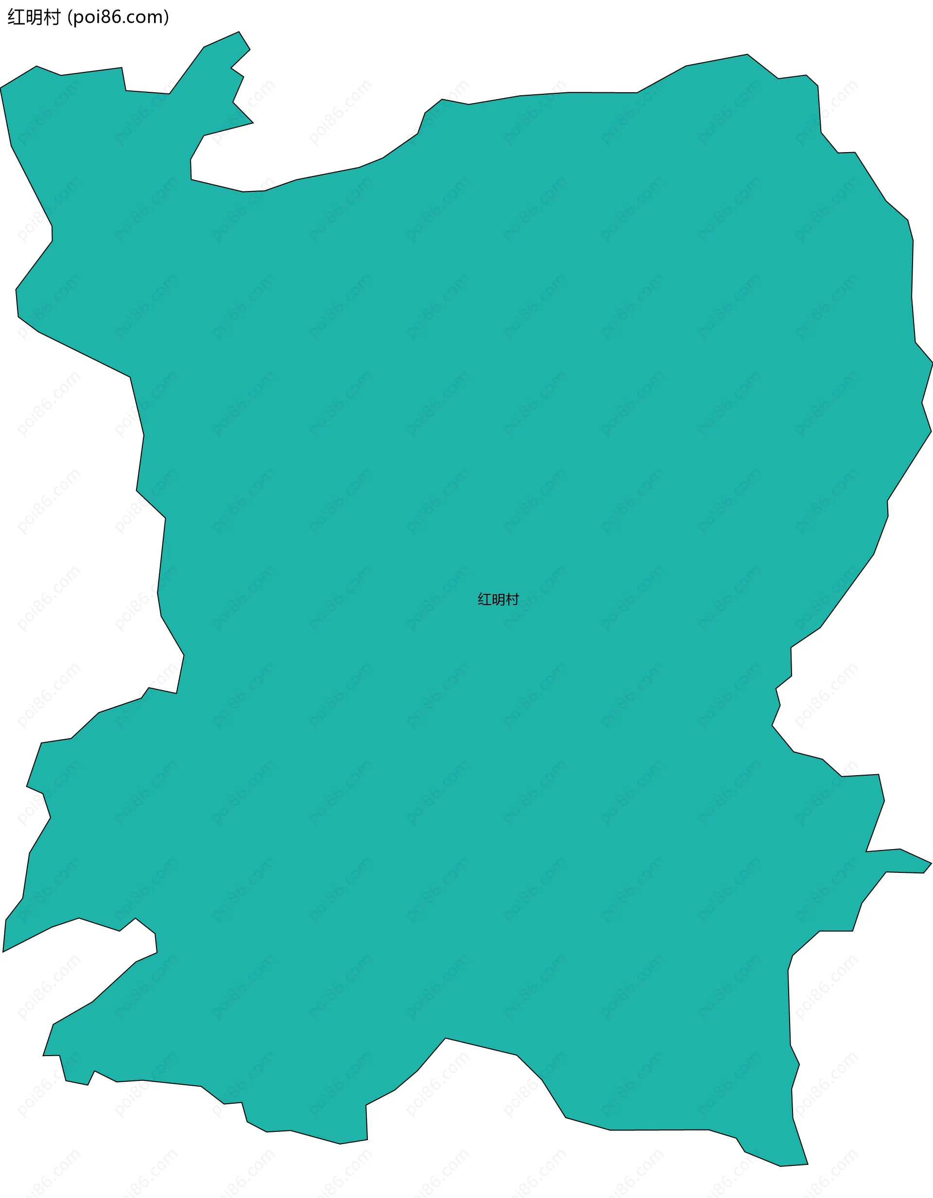 红明村边界地图
