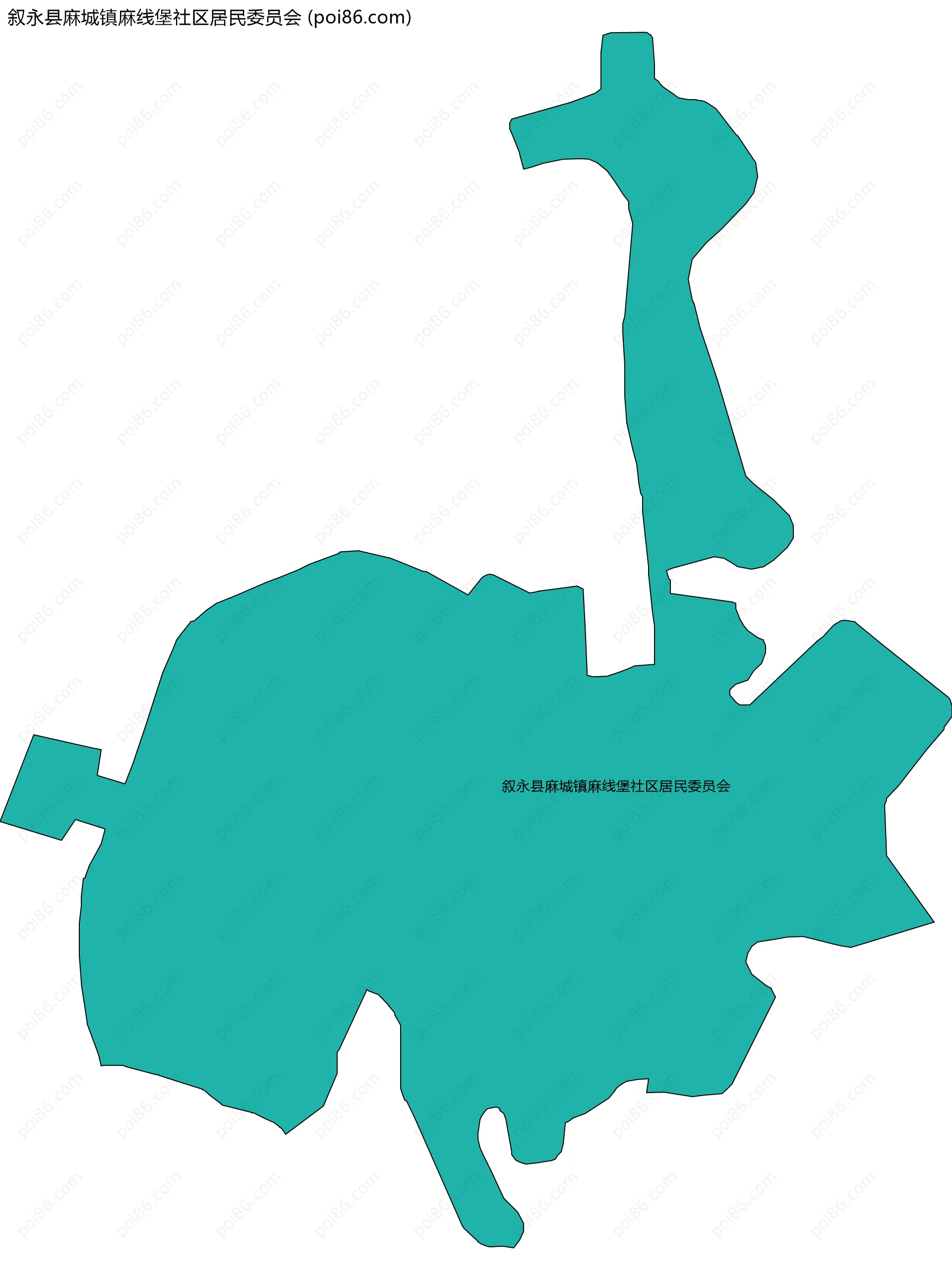 叙永县麻城镇麻线堡社区居民委员会边界地图