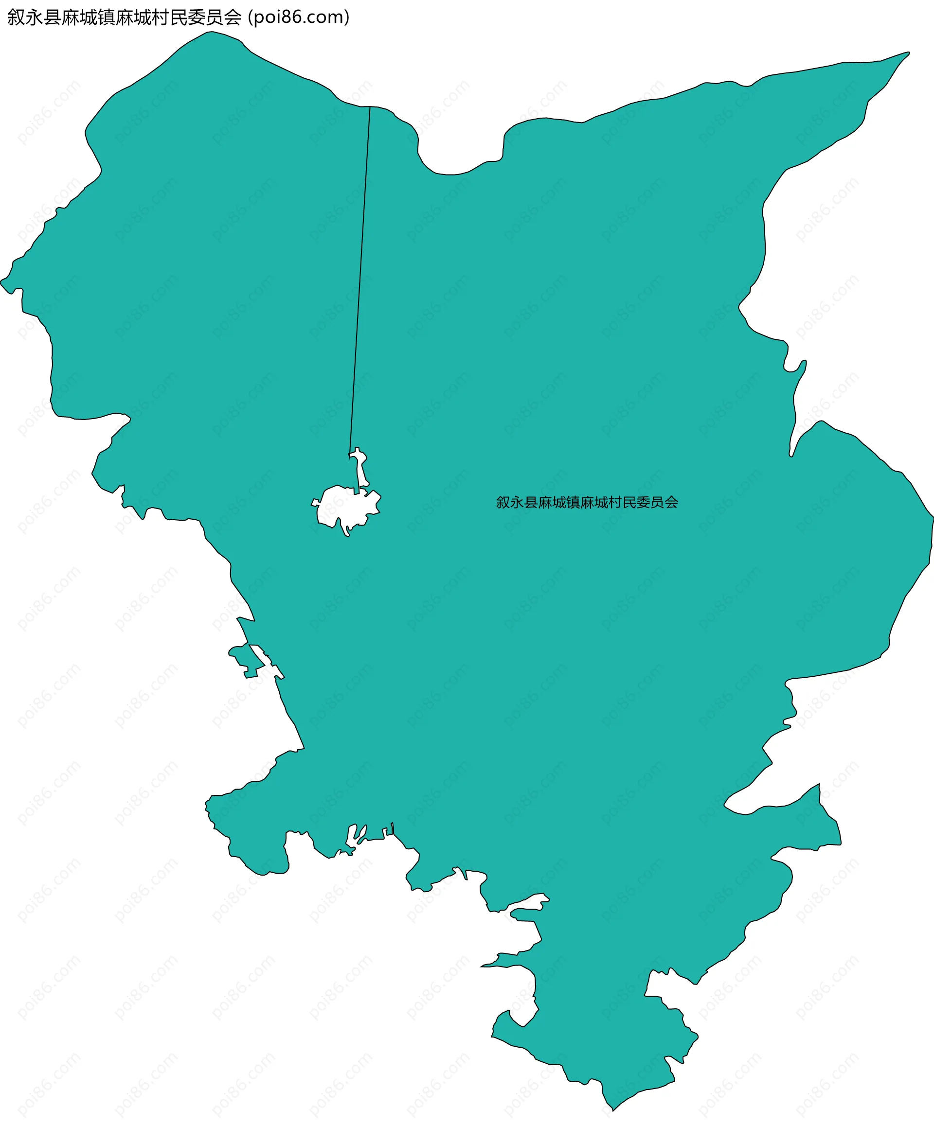 叙永县麻城镇麻城村民委员会边界地图