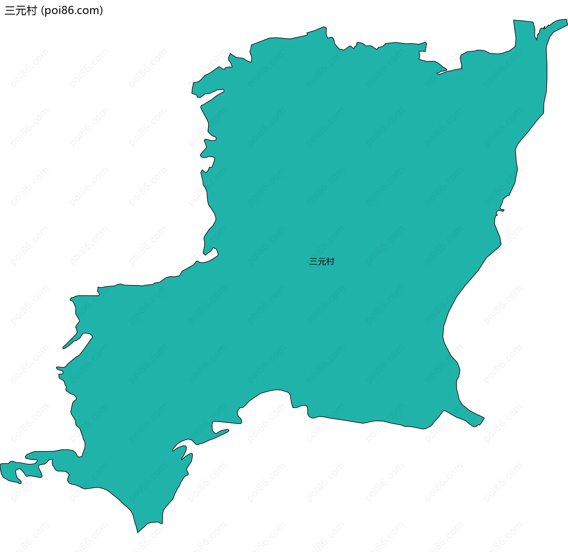 三元村边界地图