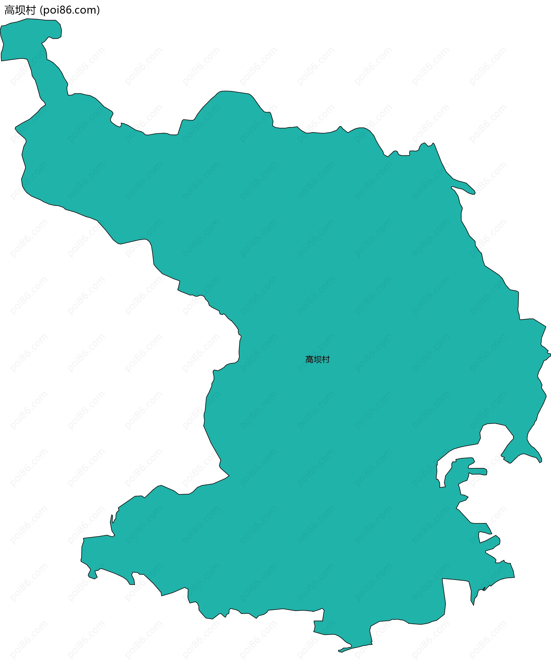 高坝村边界地图