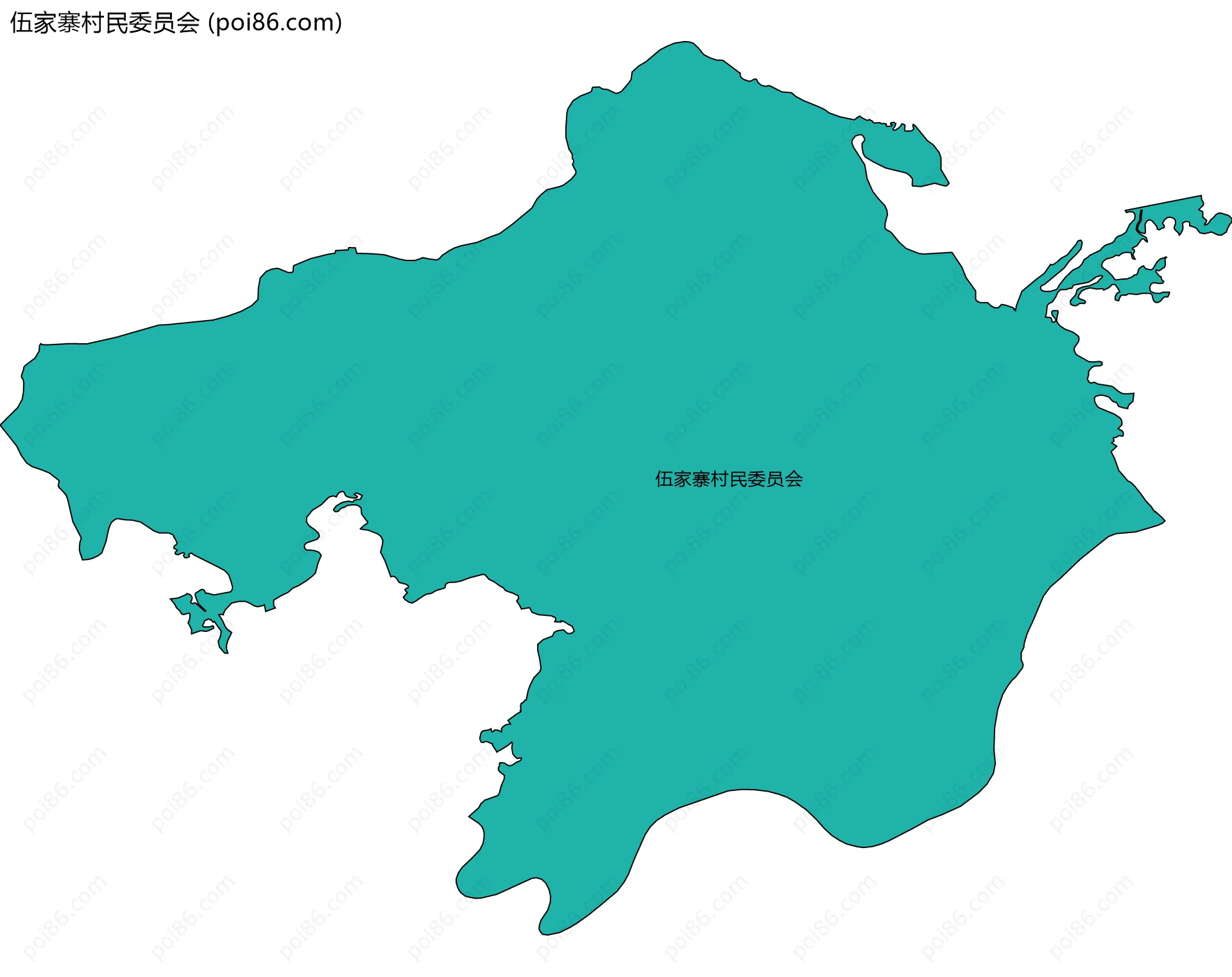 伍家寨村民委员会边界地图