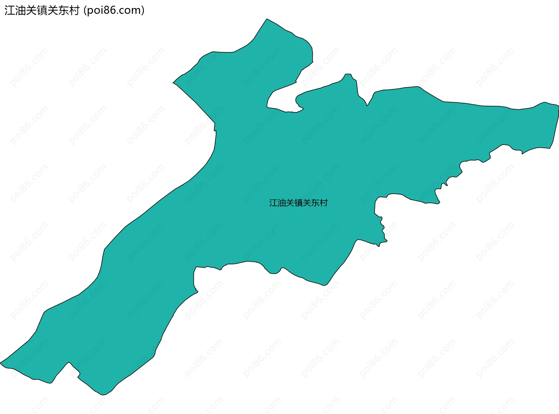 江油关镇关东村边界地图