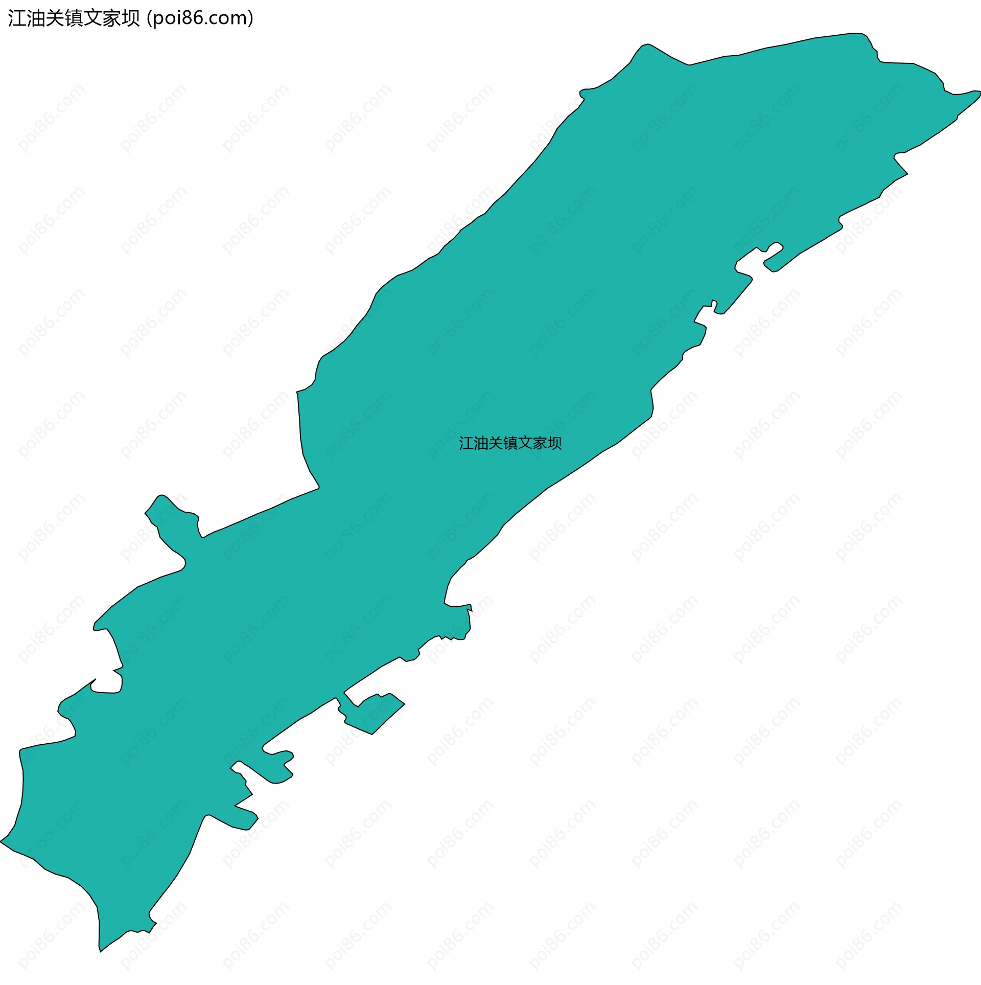 江油关镇文家坝边界地图