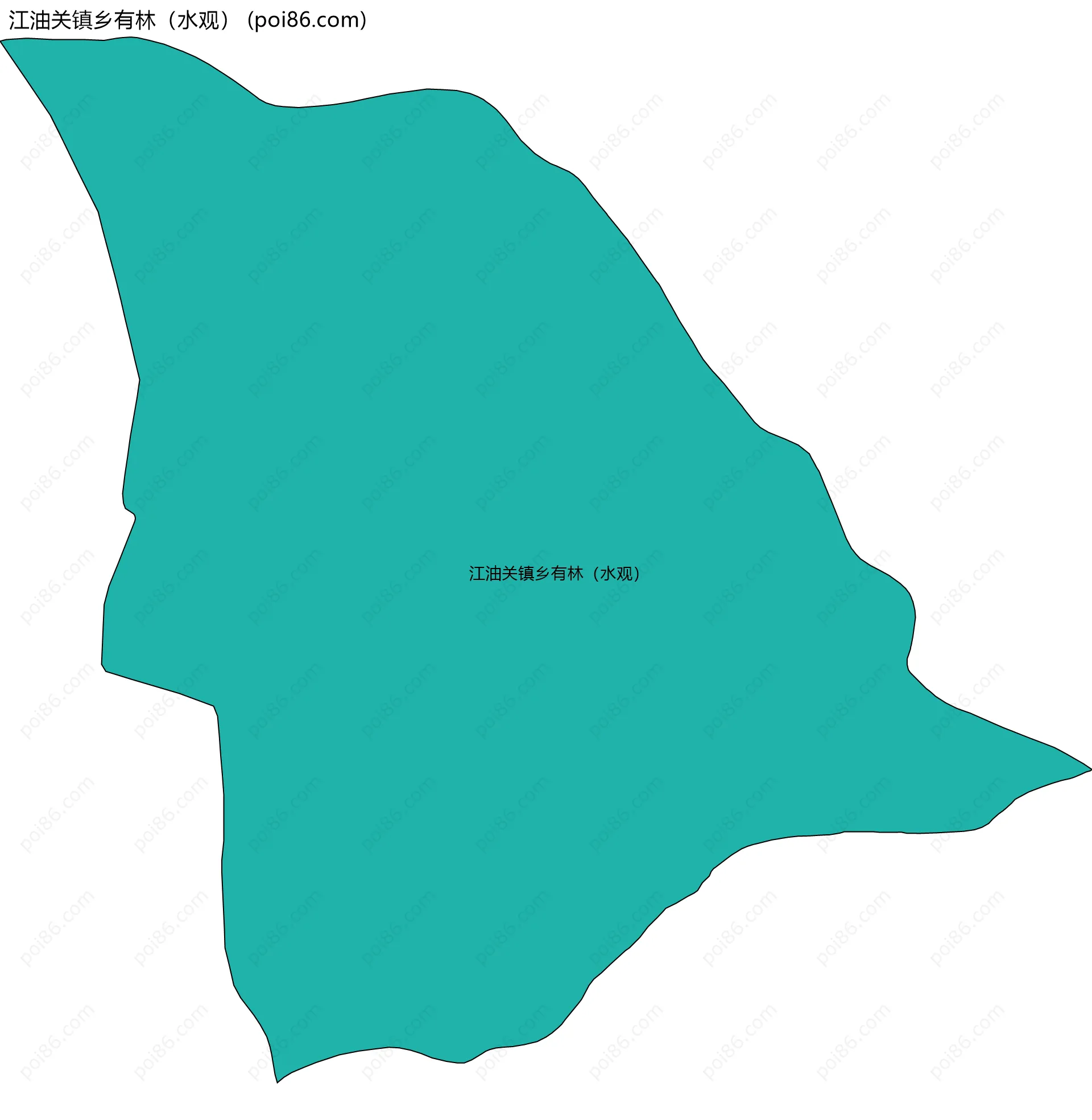 江油关镇乡有林（水观）边界地图