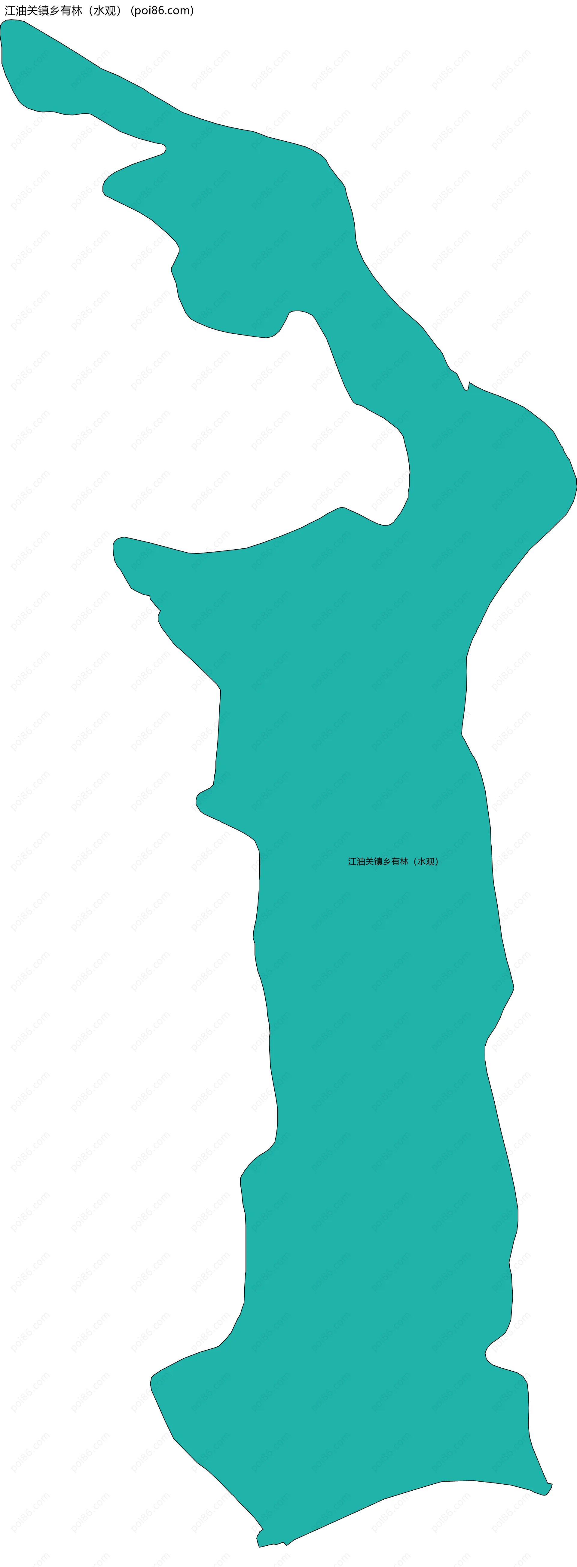 江油关镇乡有林（水观）边界地图