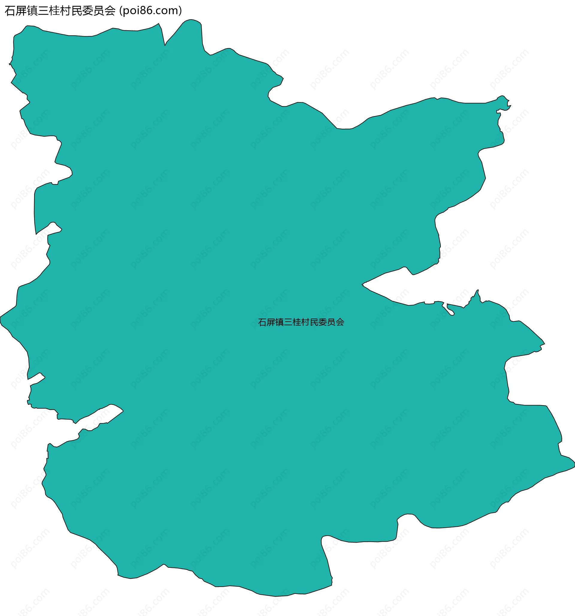 石屏镇三桂村民委员会边界地图
