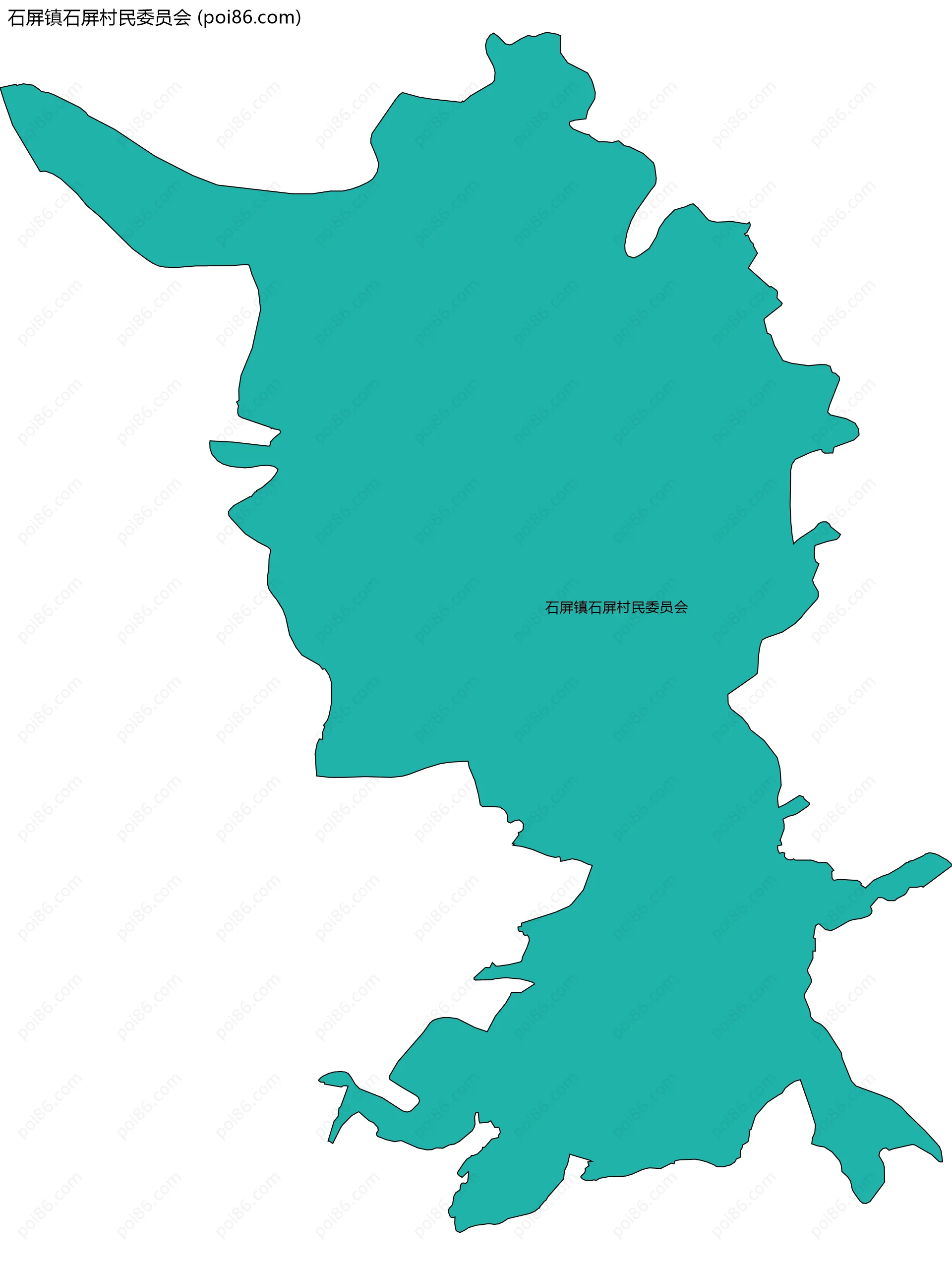 石屏镇石屏村民委员会边界地图