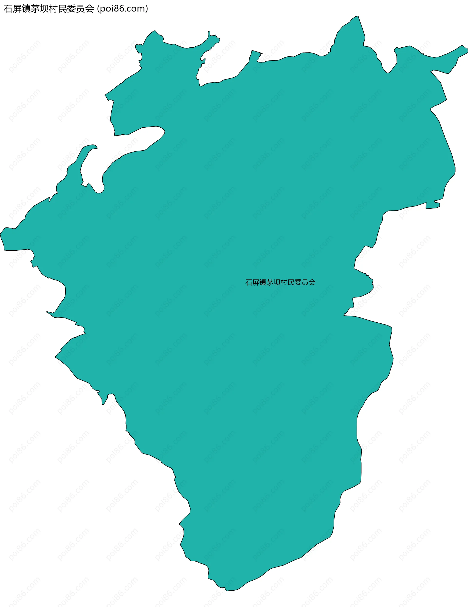 石屏镇茅坝村民委员会边界地图