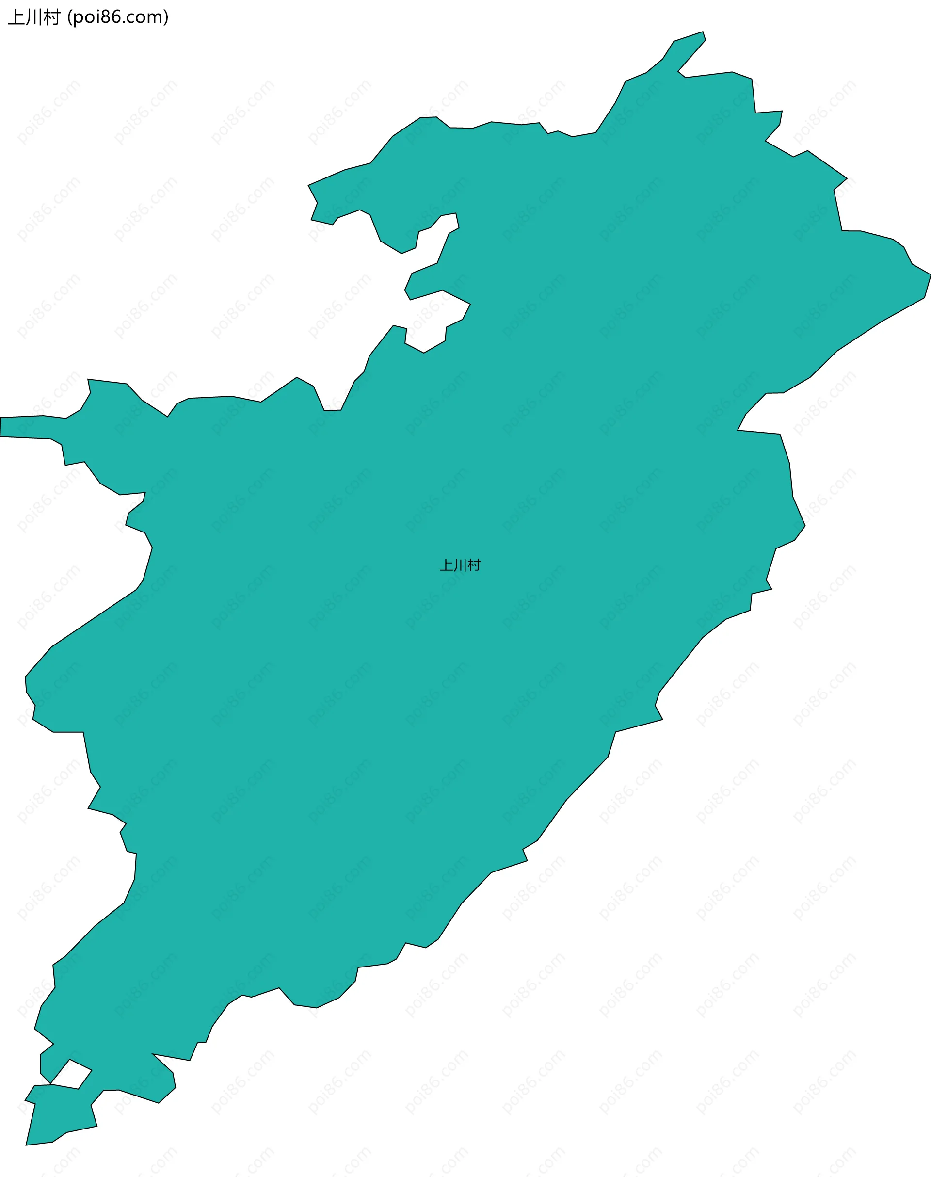 上川村边界地图