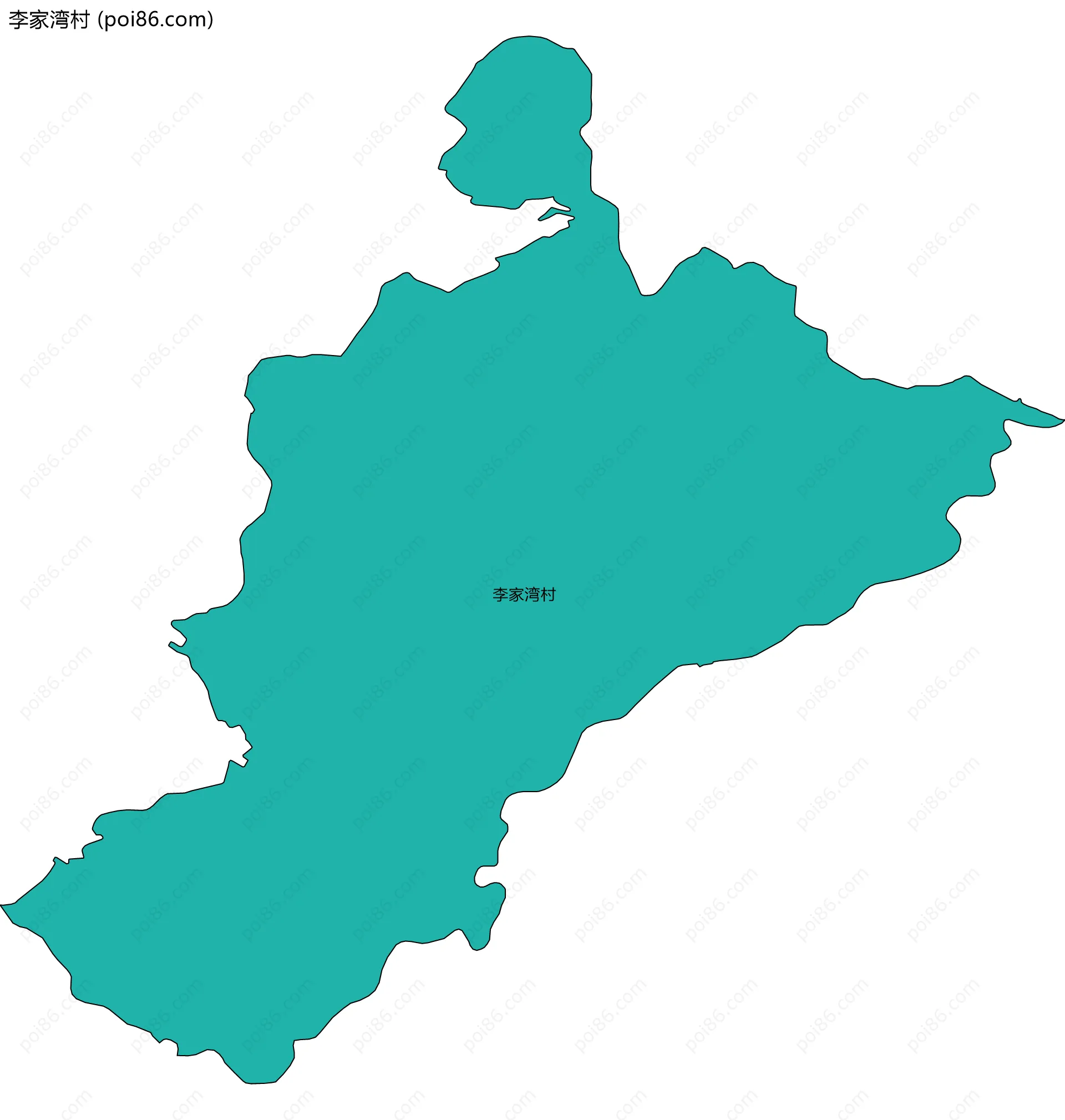 李家湾村边界地图