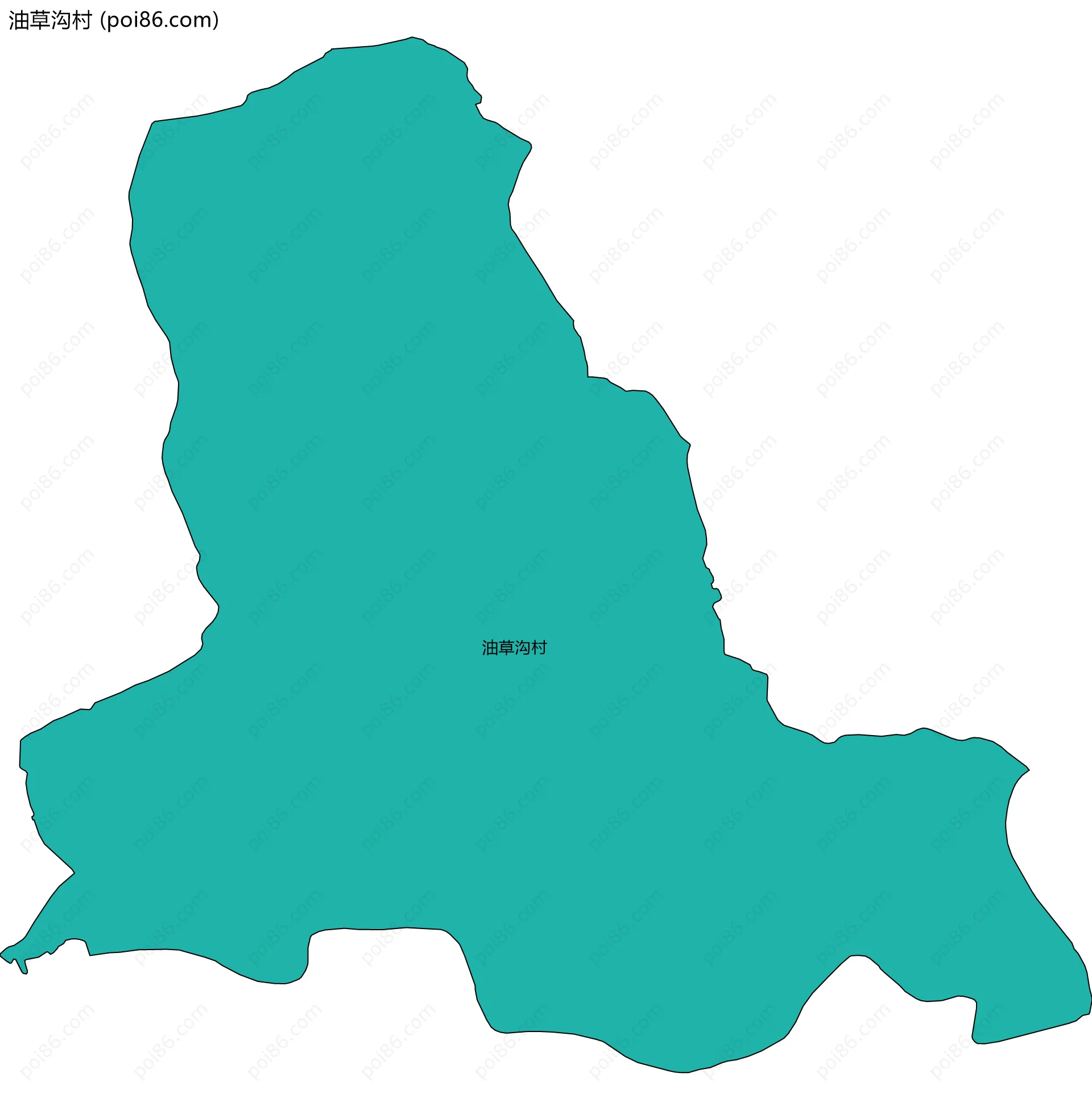油草沟村边界地图