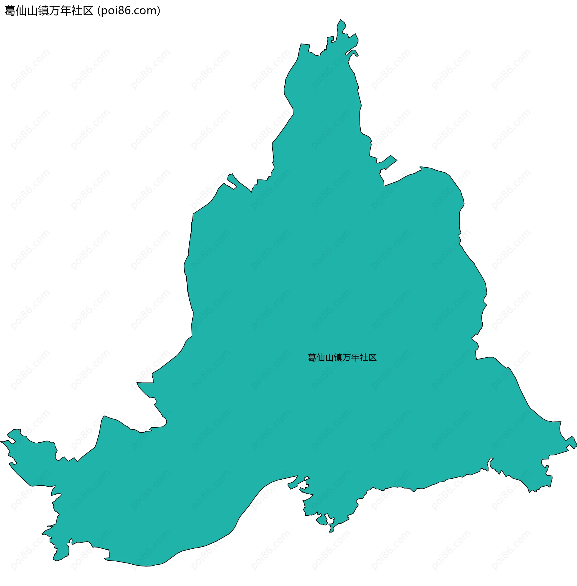 葛仙山镇万年社区边界地图