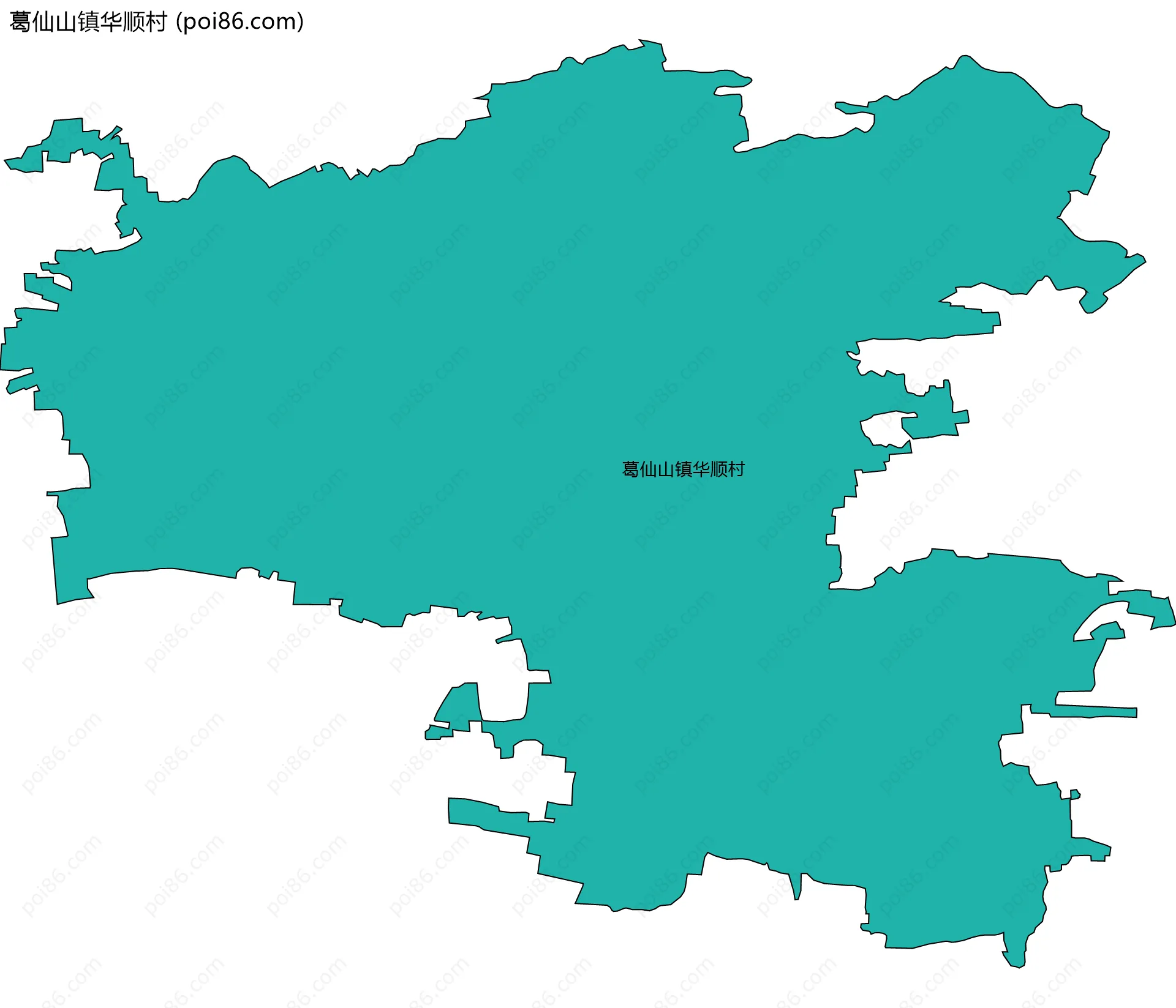 葛仙山镇华顺村边界地图