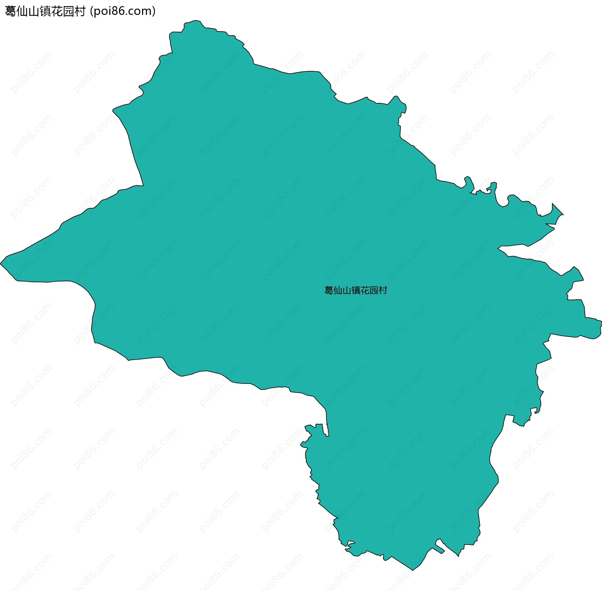 葛仙山镇花园村边界地图