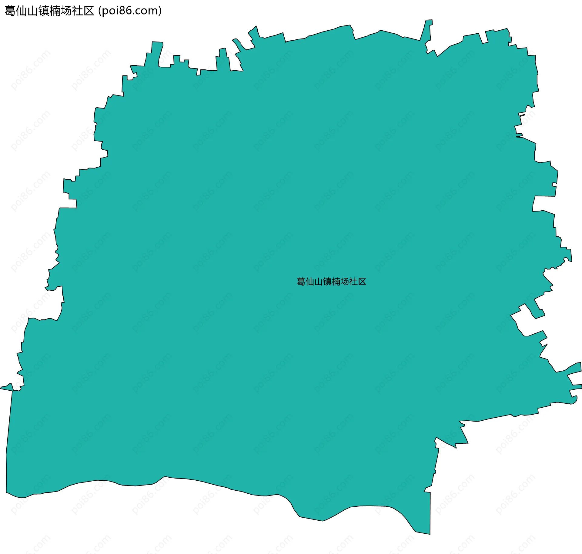 葛仙山镇楠场社区边界地图