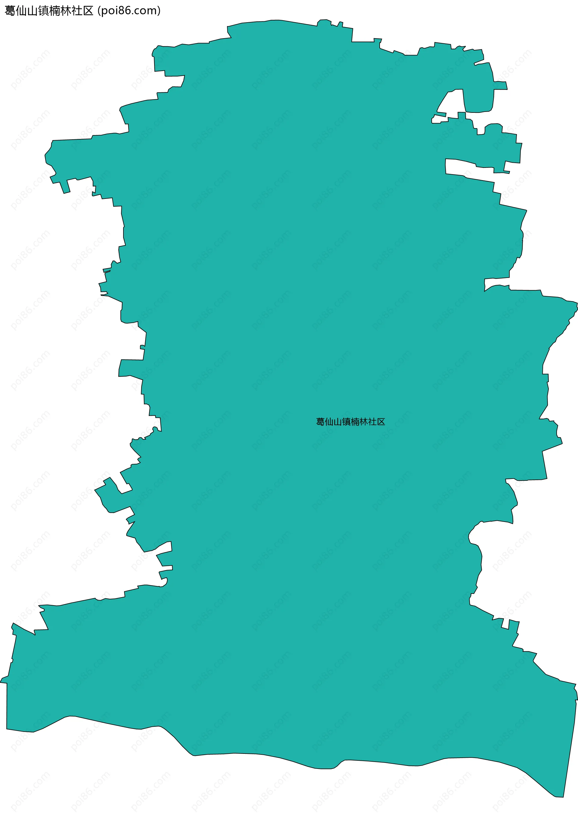 葛仙山镇楠林社区边界地图