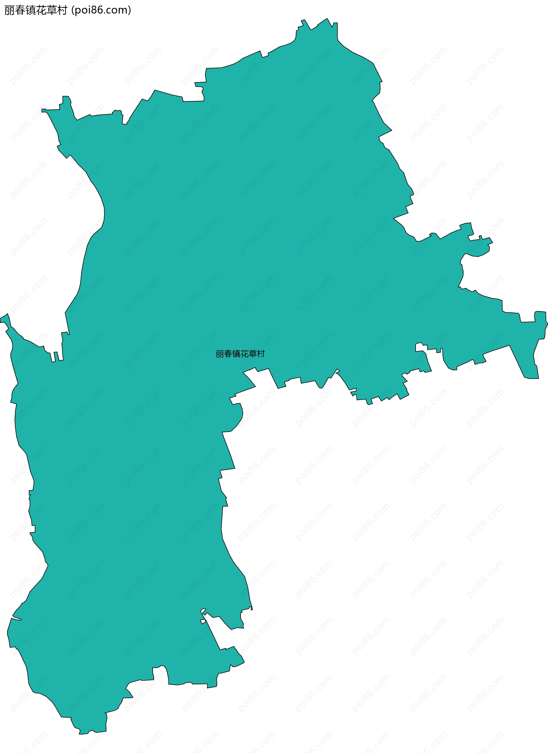 丽春镇花草村边界地图