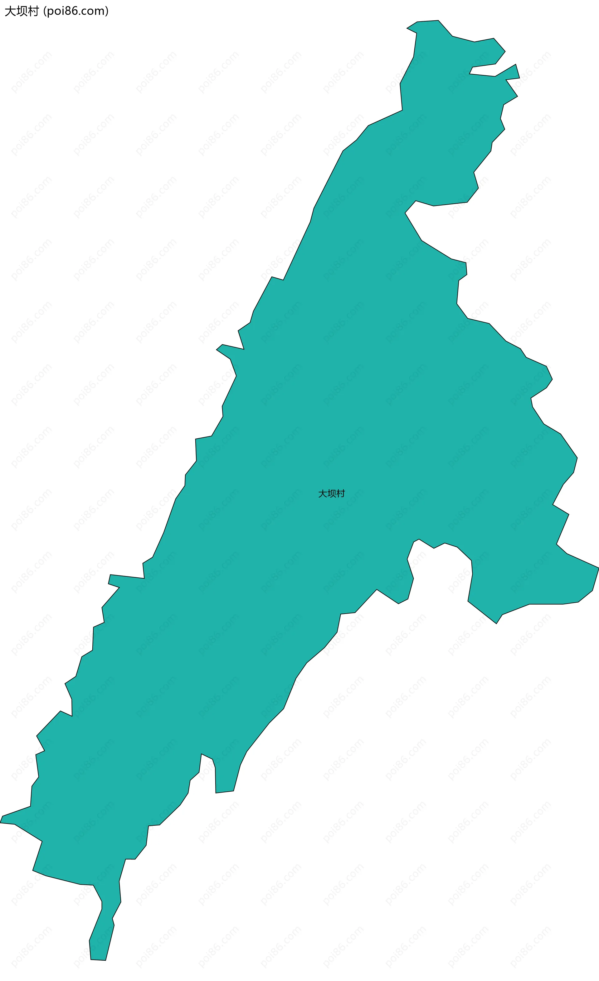 大坝村边界地图