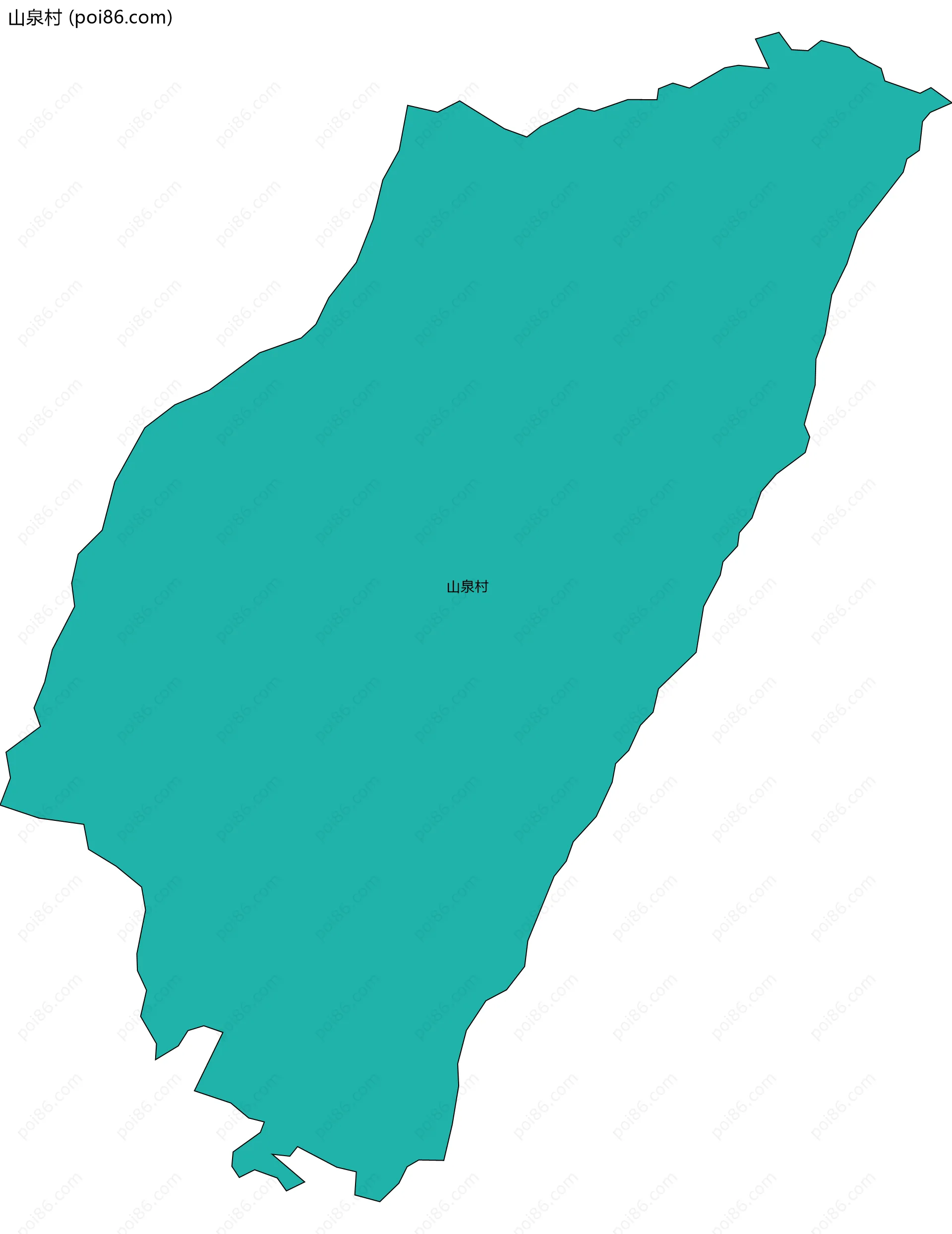 山泉村边界地图