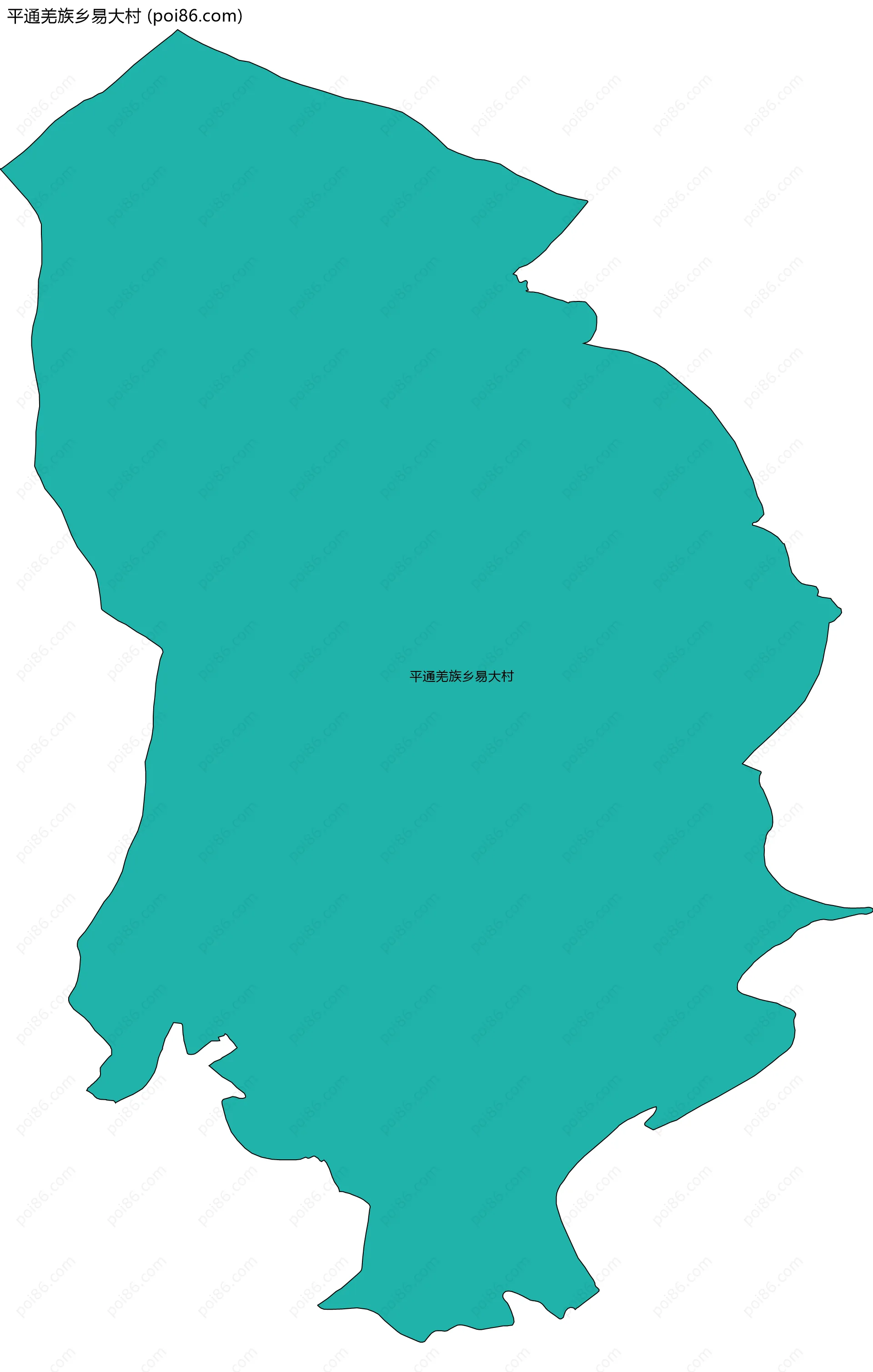 平通羌族乡易大村边界地图