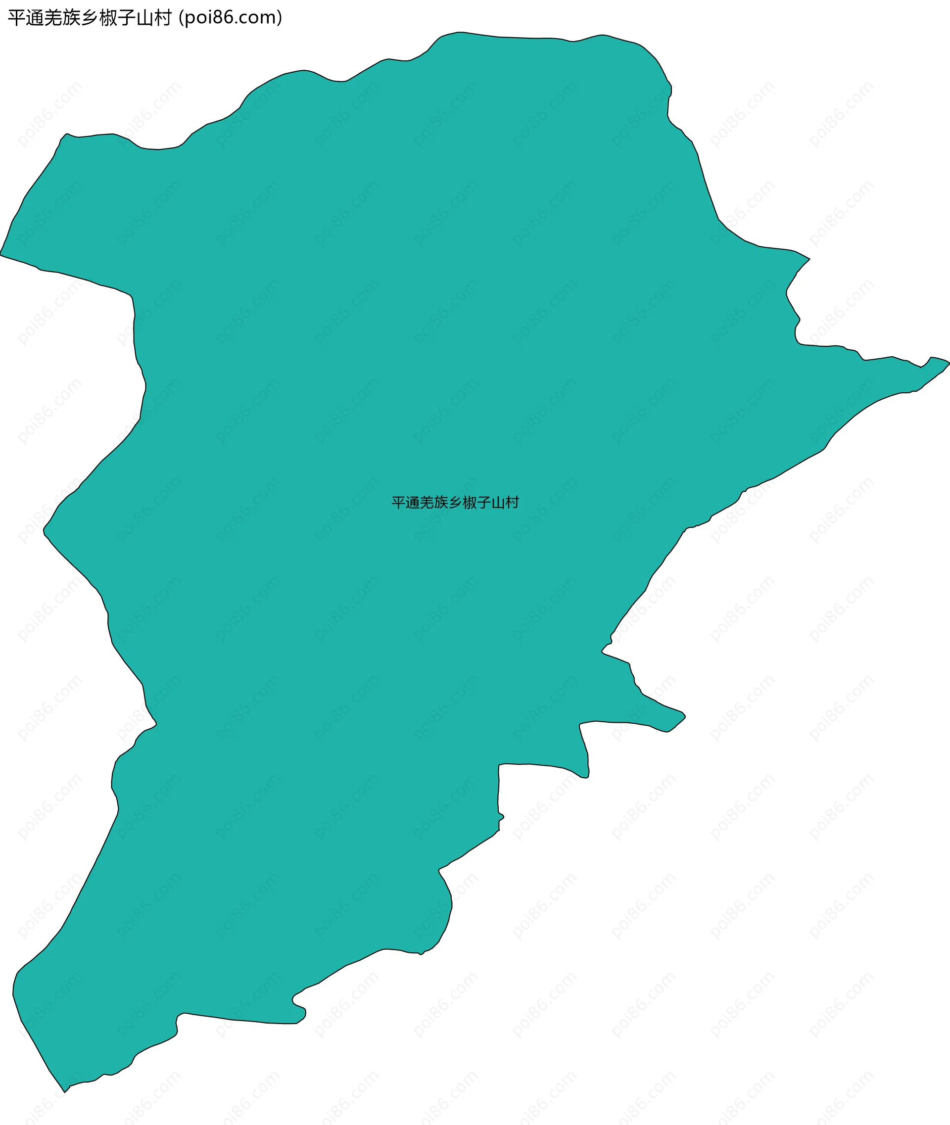 平通羌族乡椒子山村边界地图