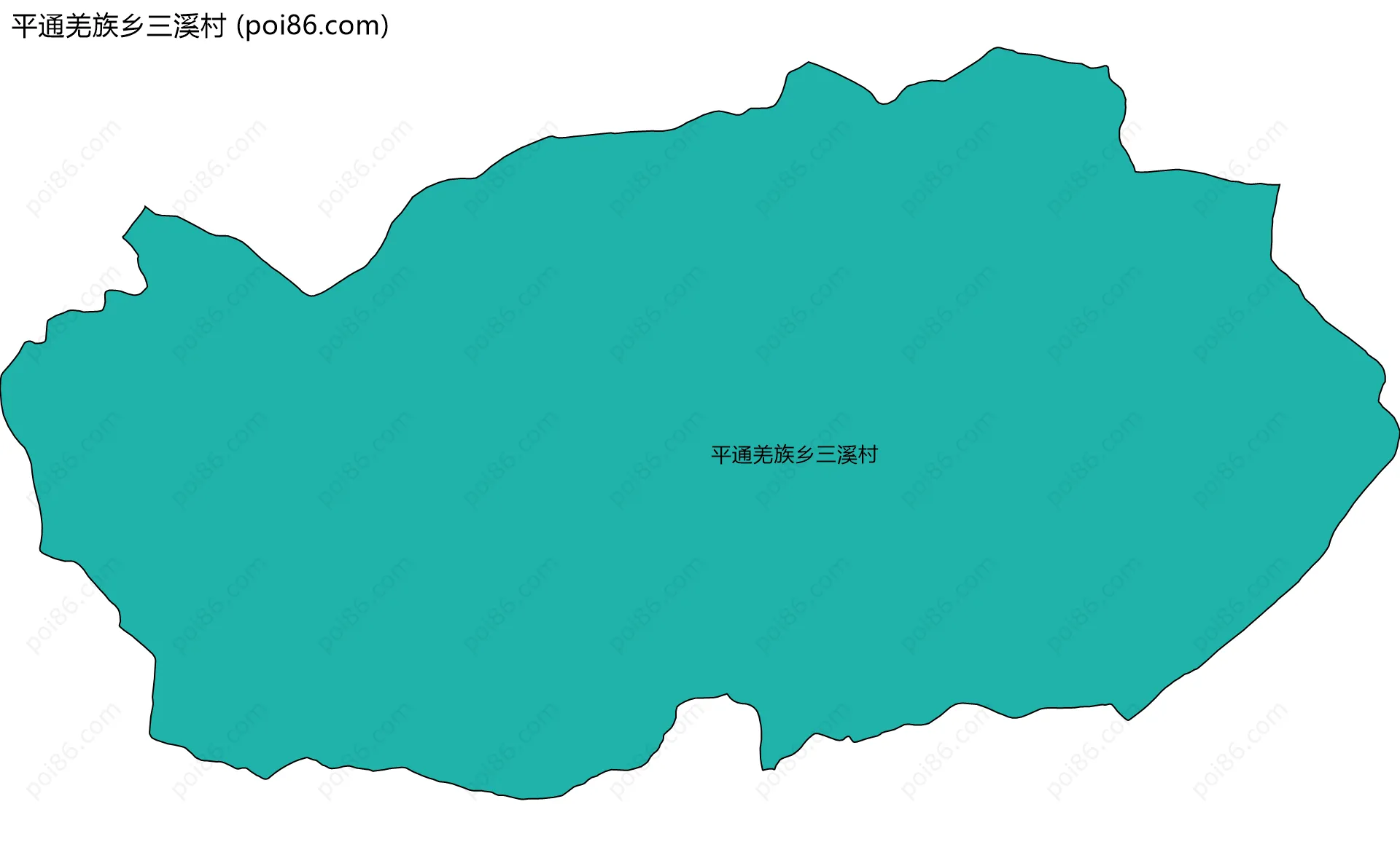 平通羌族乡三溪村边界地图