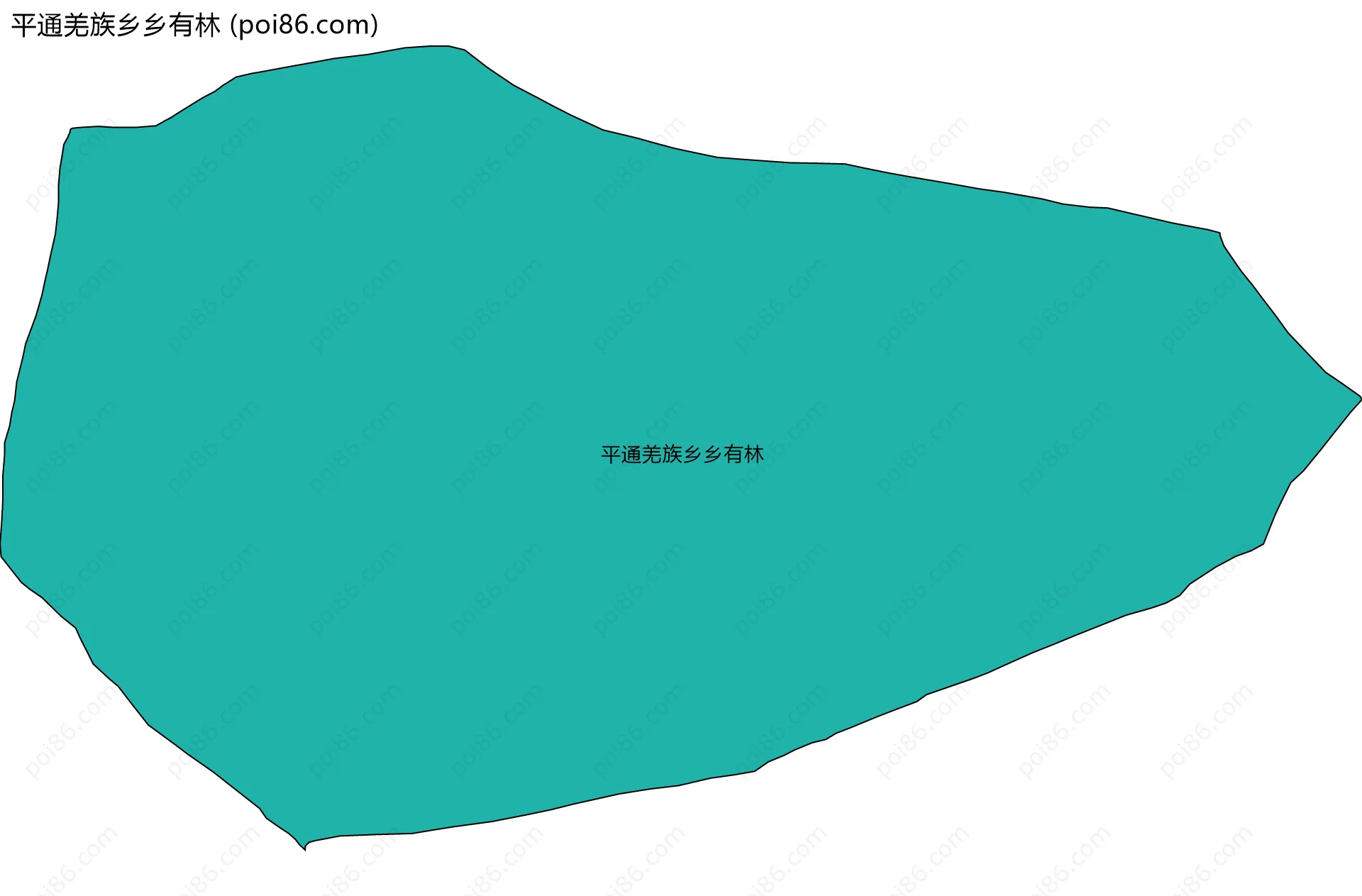 平通羌族乡乡有林边界地图