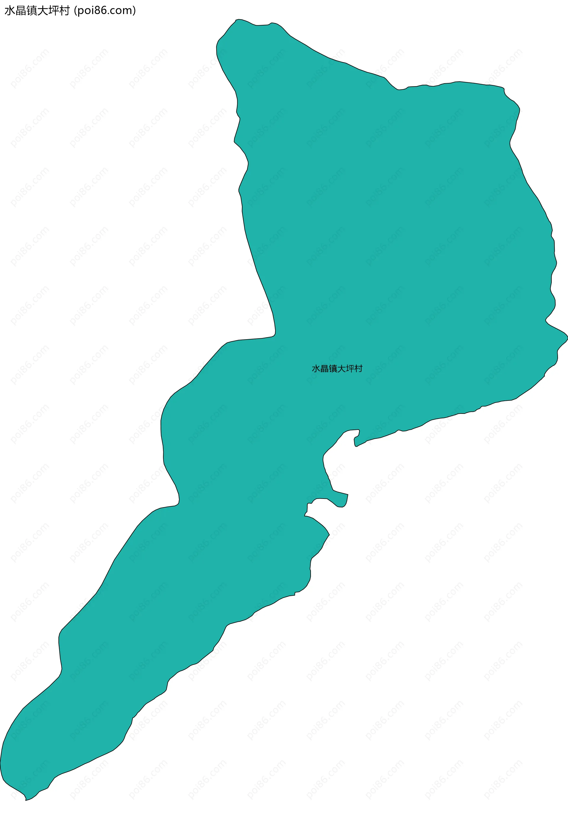 水晶镇大坪村边界地图