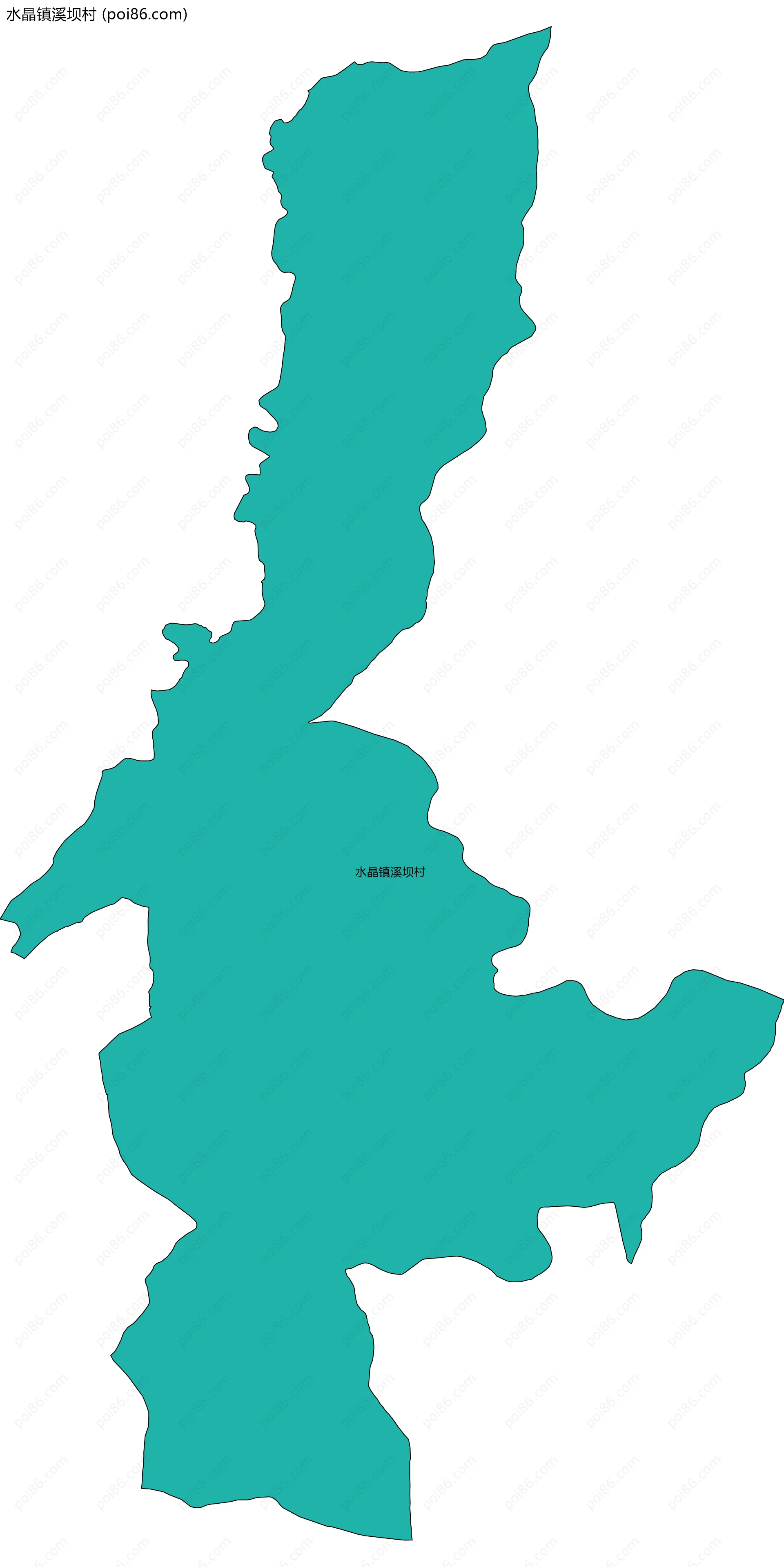 水晶镇溪坝村边界地图
