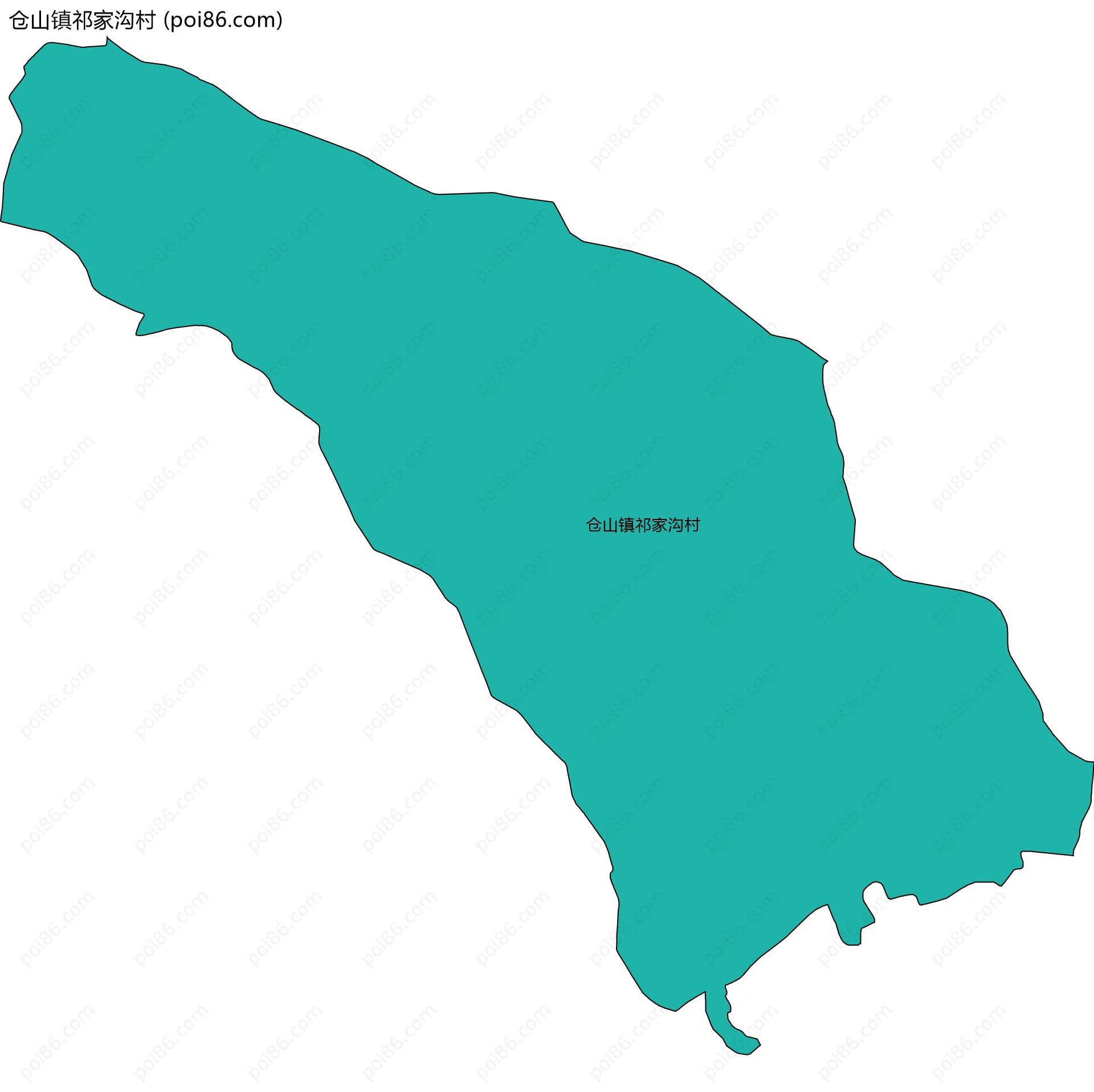 仓山镇祁家沟村边界地图