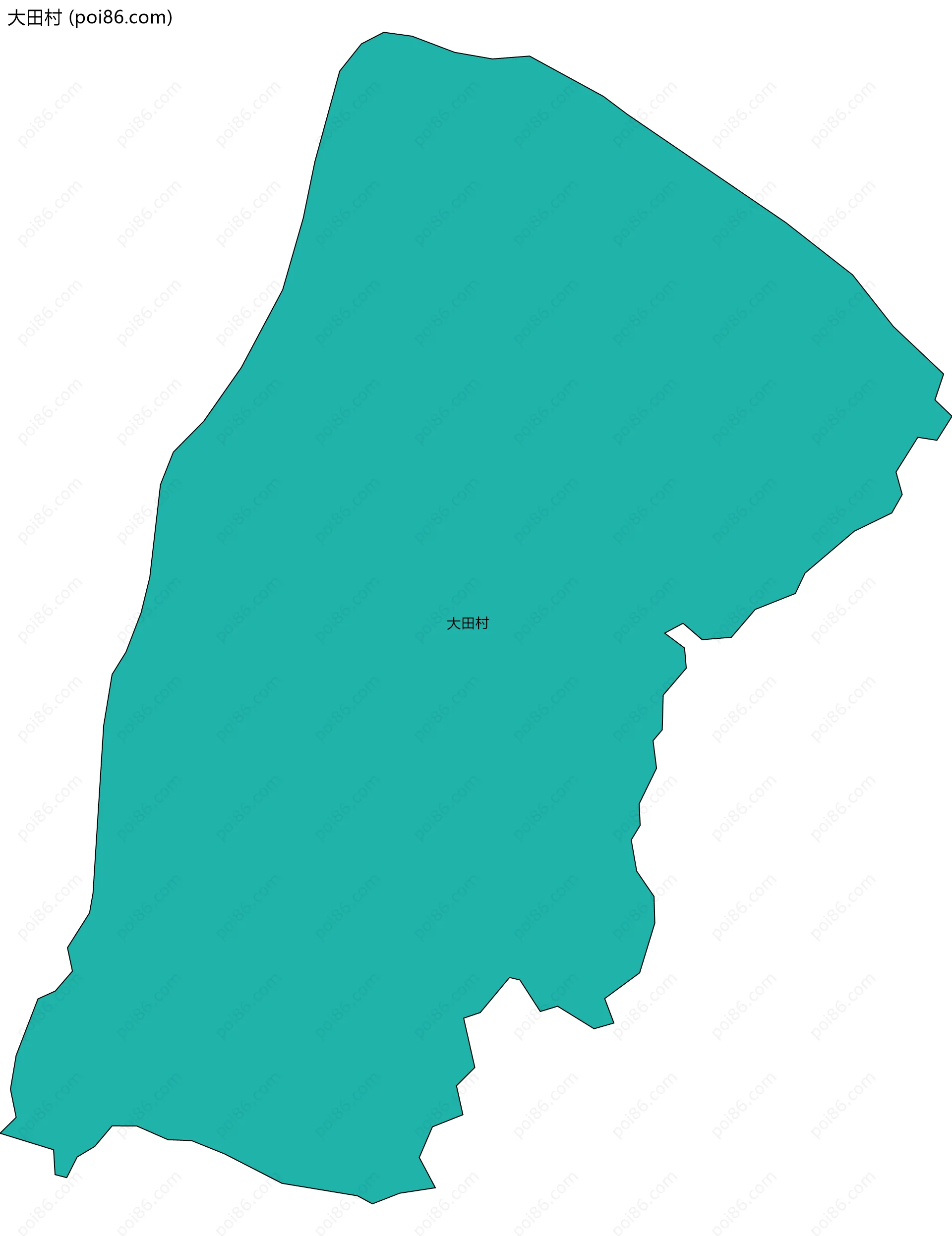 大田村边界地图