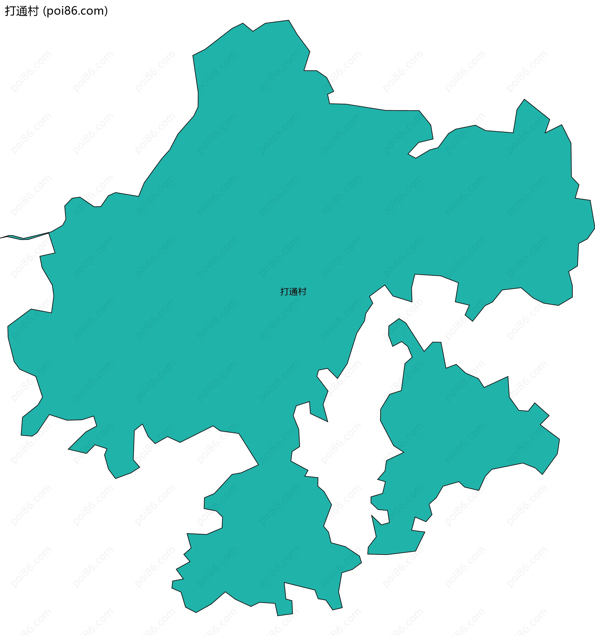 打通村边界地图