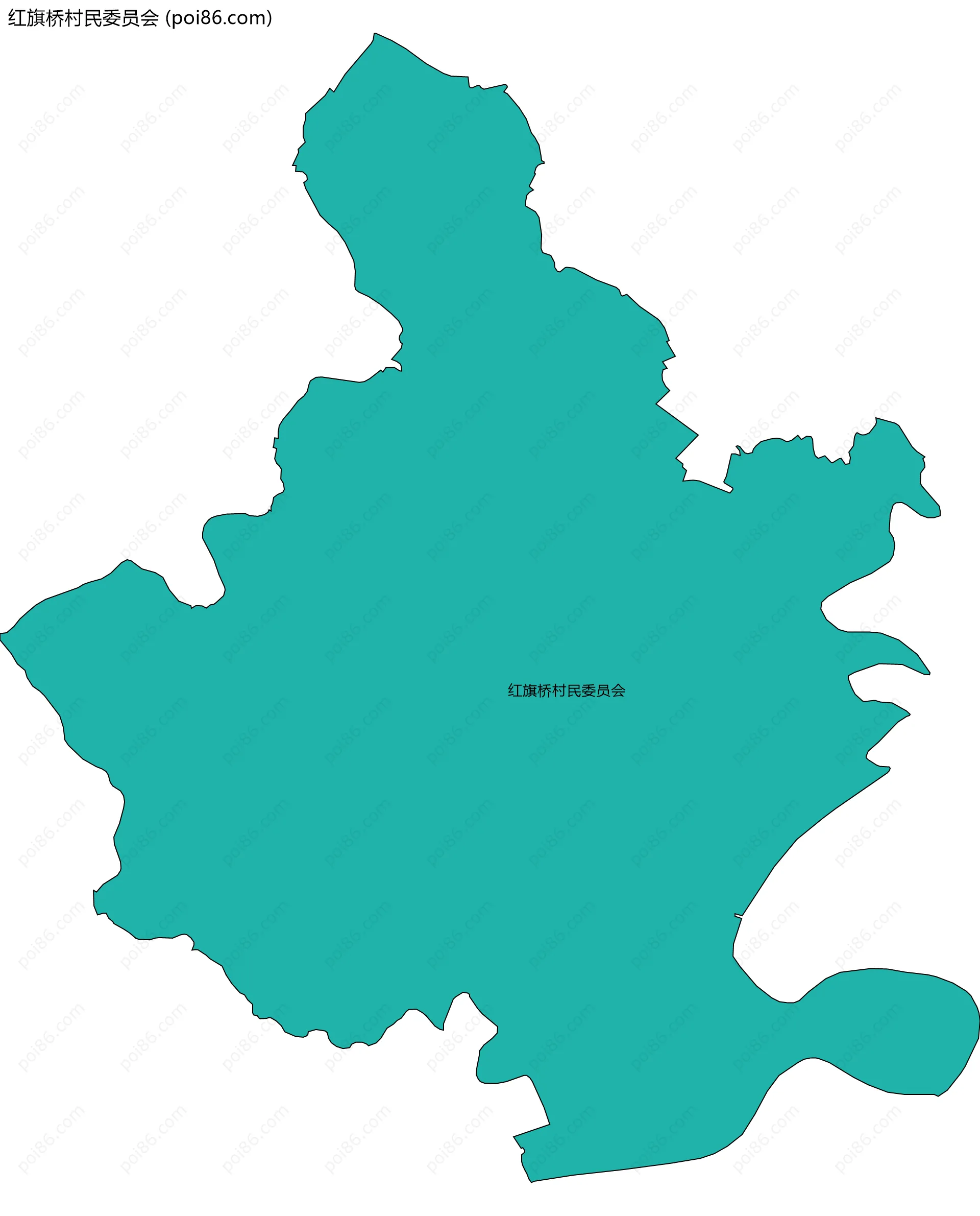 红旗桥村民委员会边界地图