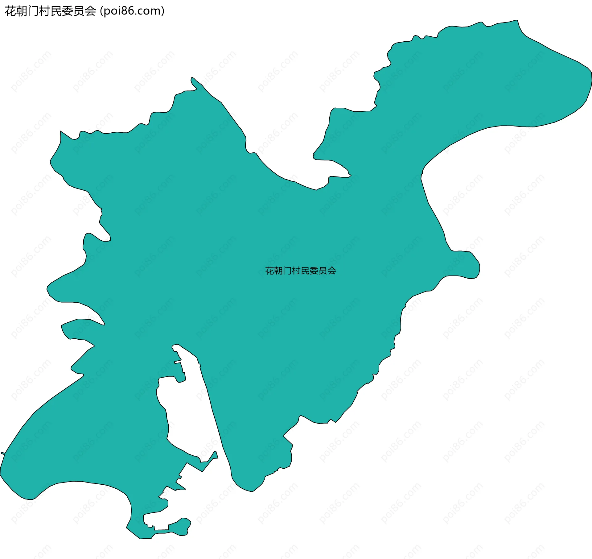 花朝门村民委员会边界地图