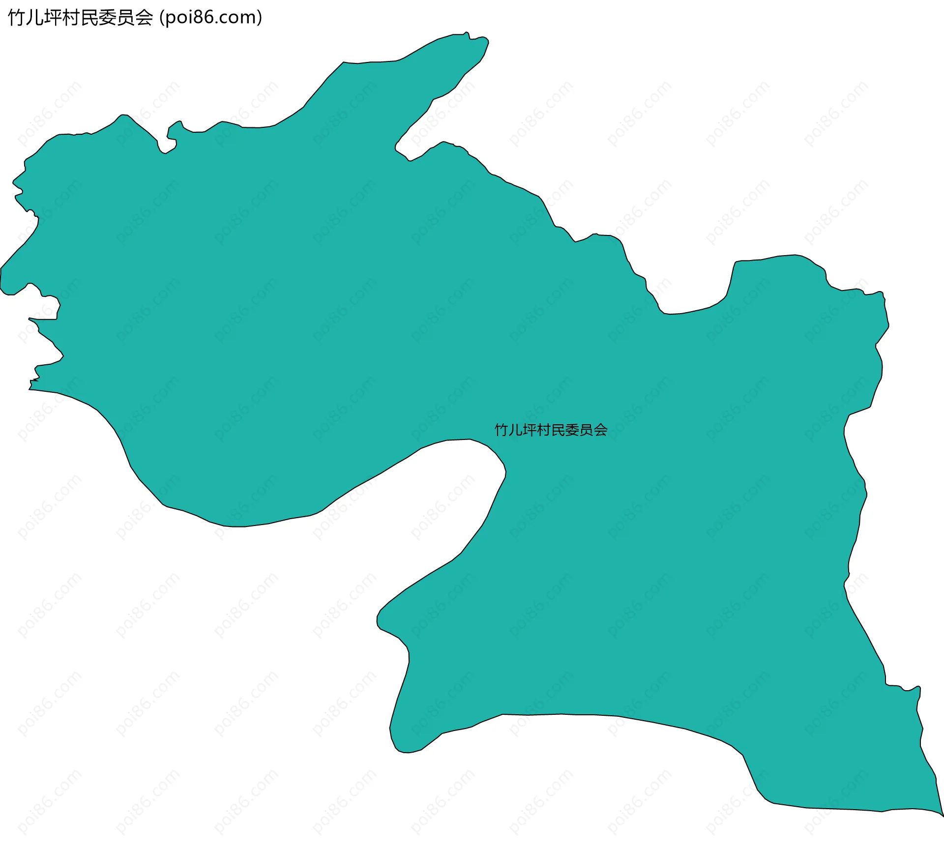 竹儿坪村民委员会边界地图