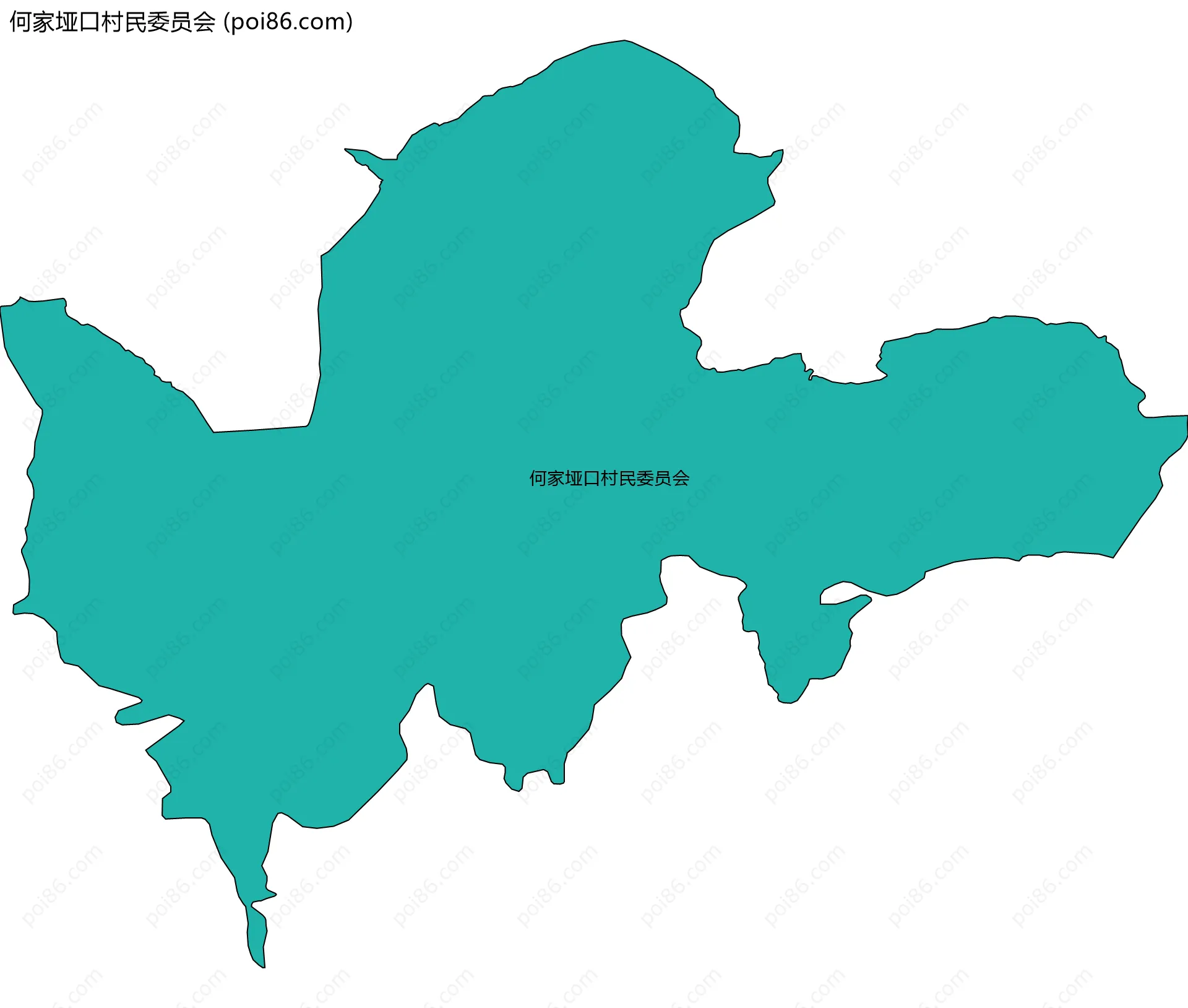 何家垭口村民委员会边界地图