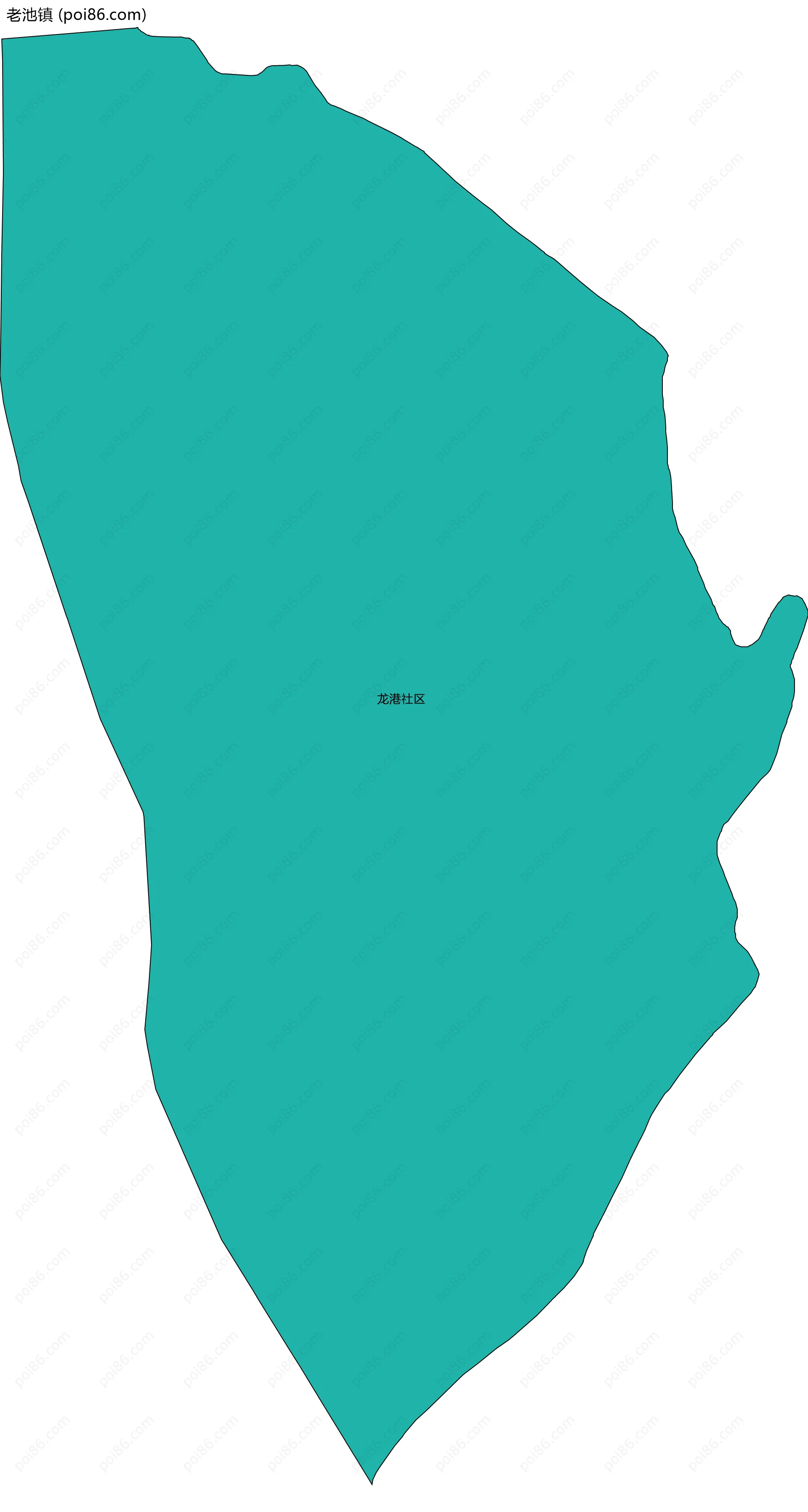 老池镇边界地图(五级行政区划)