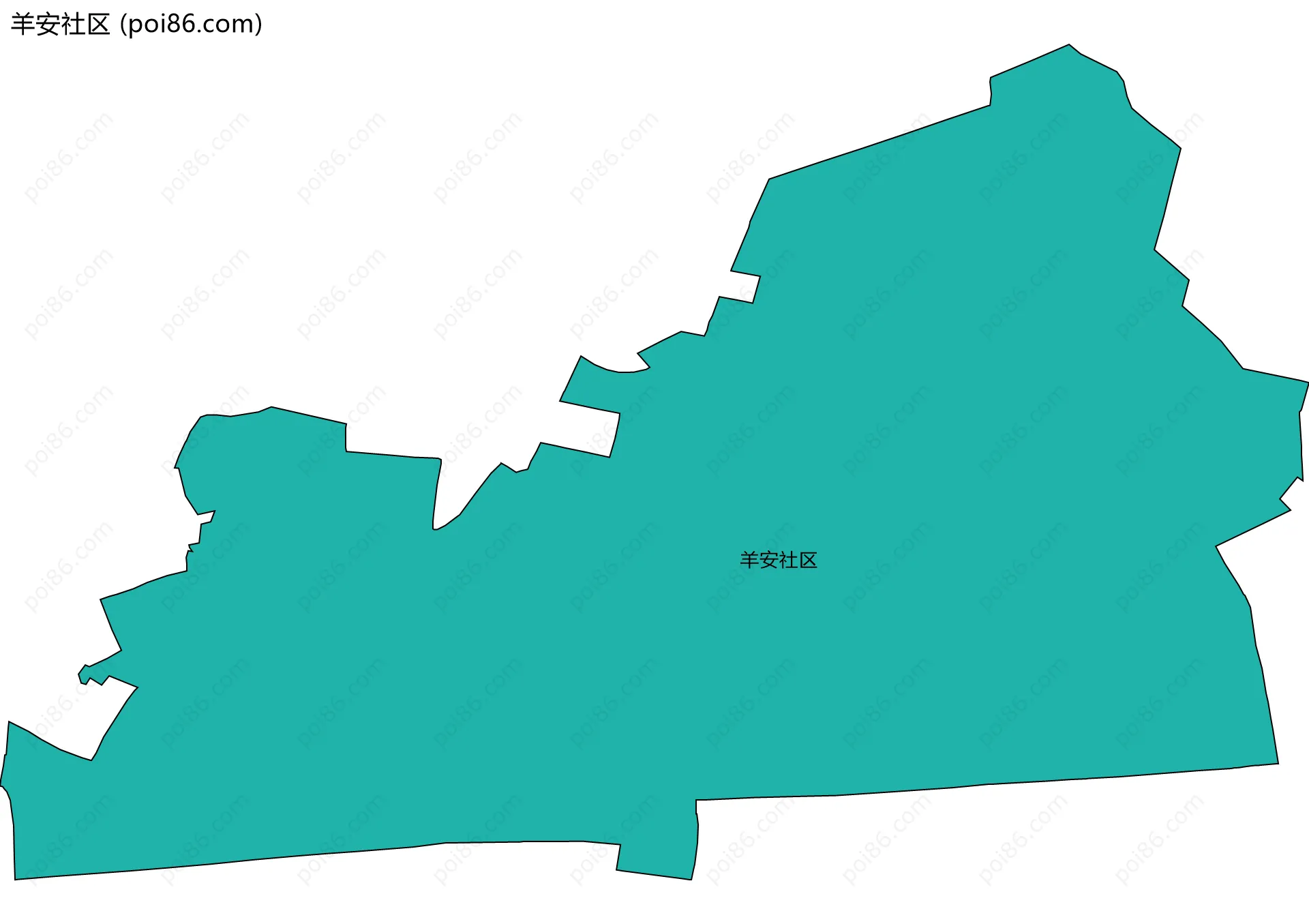 羊安社区边界地图